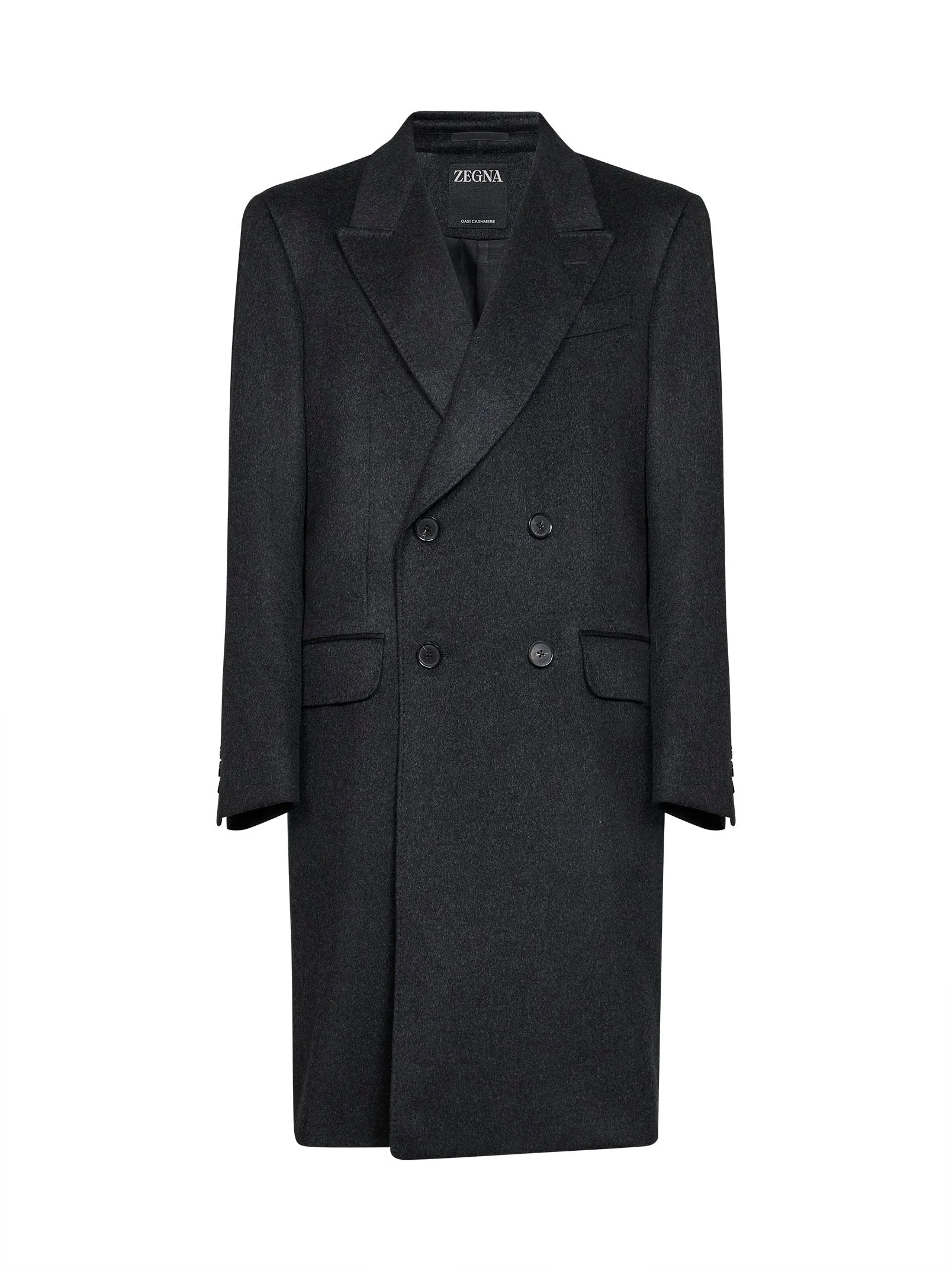 Black Oasi Cashmere Beaver double-breasted coat - 1