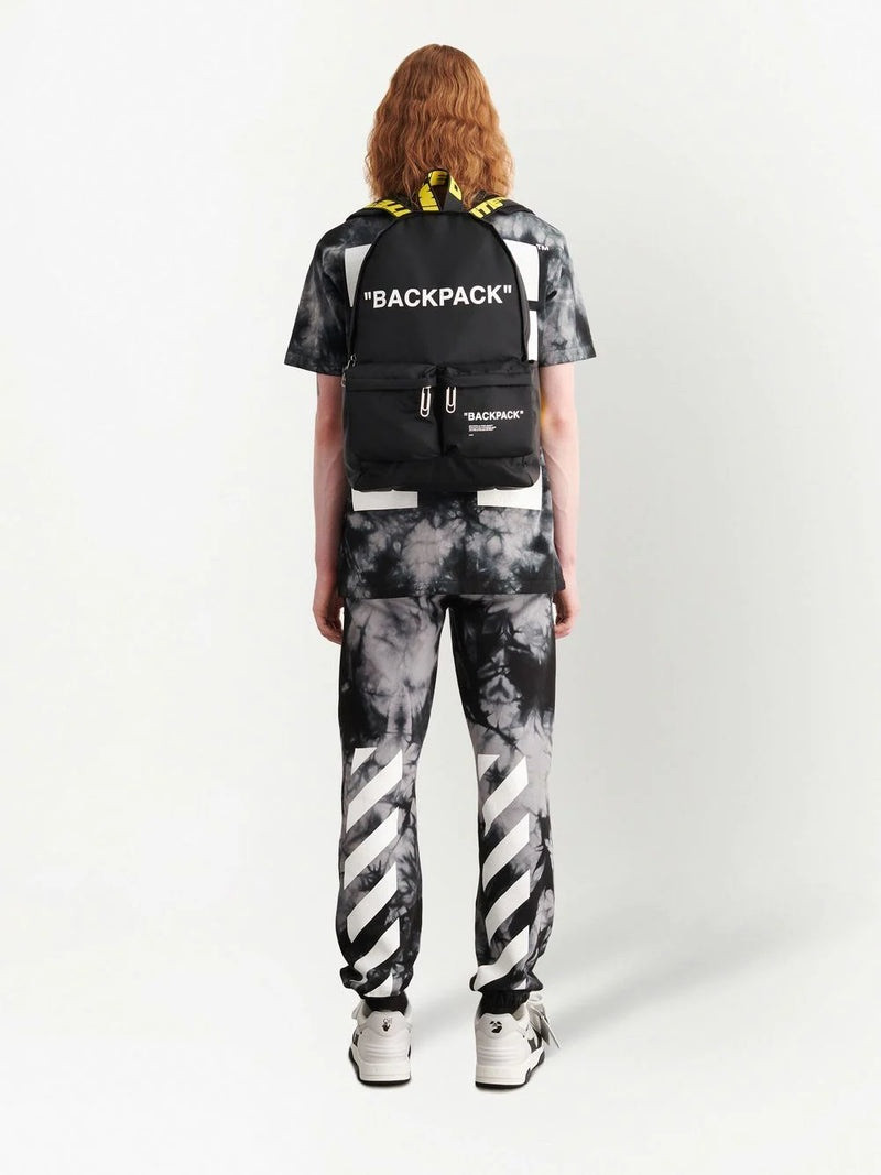 Off-White OFF-WHITE Quote Nylon Backpack Black/White outlook