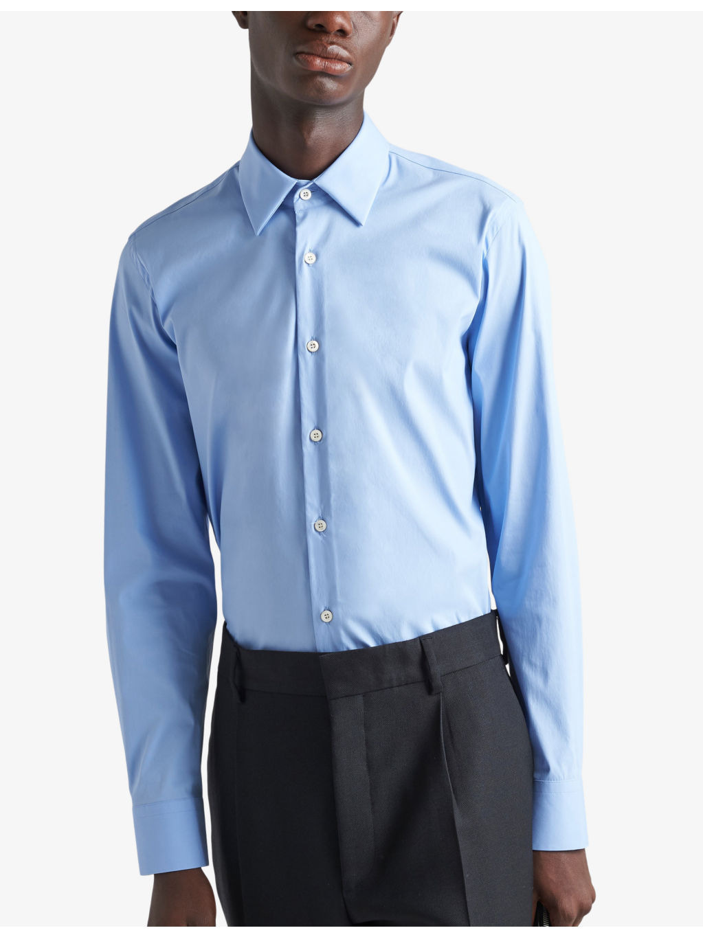 Pearl-embellished slim-fit cotton-blend shirt - 3