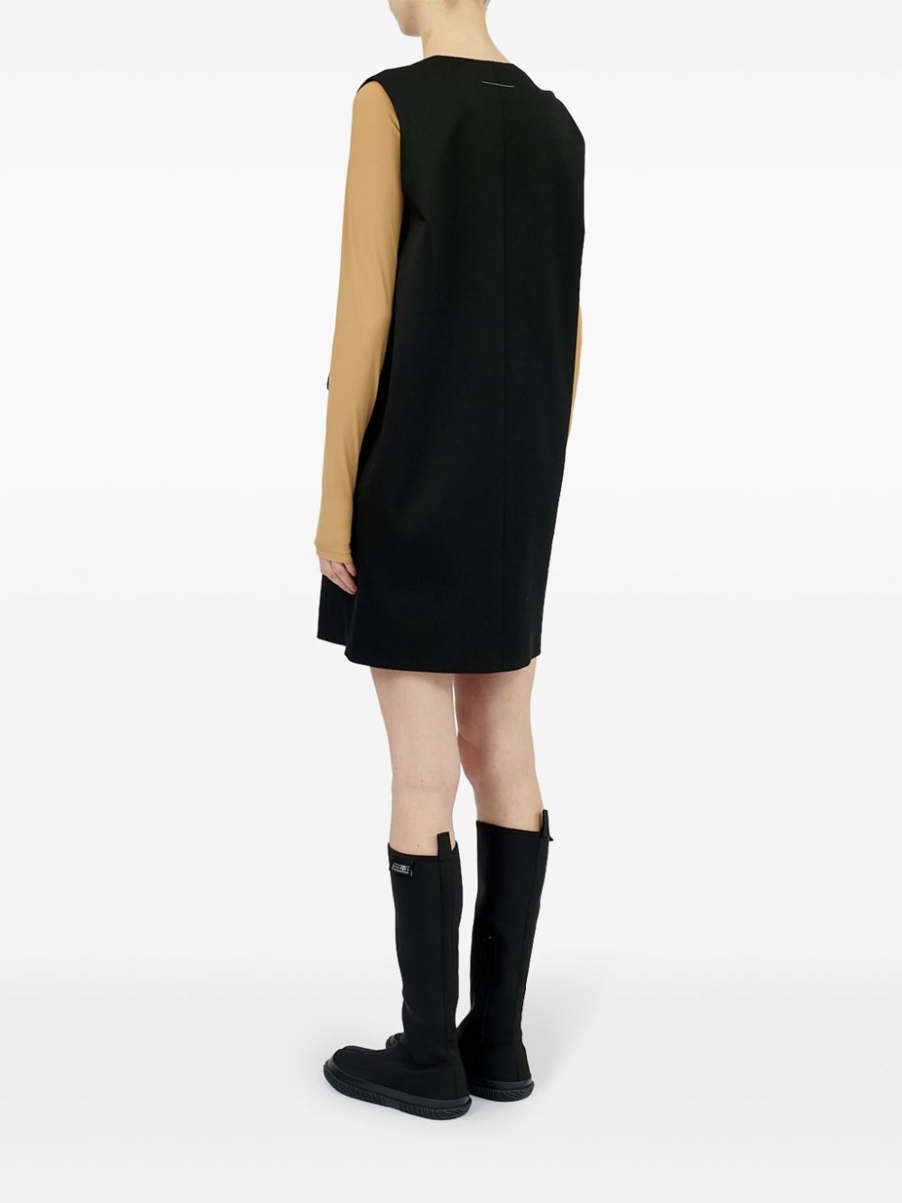 plunging v-neck mini dress - 5