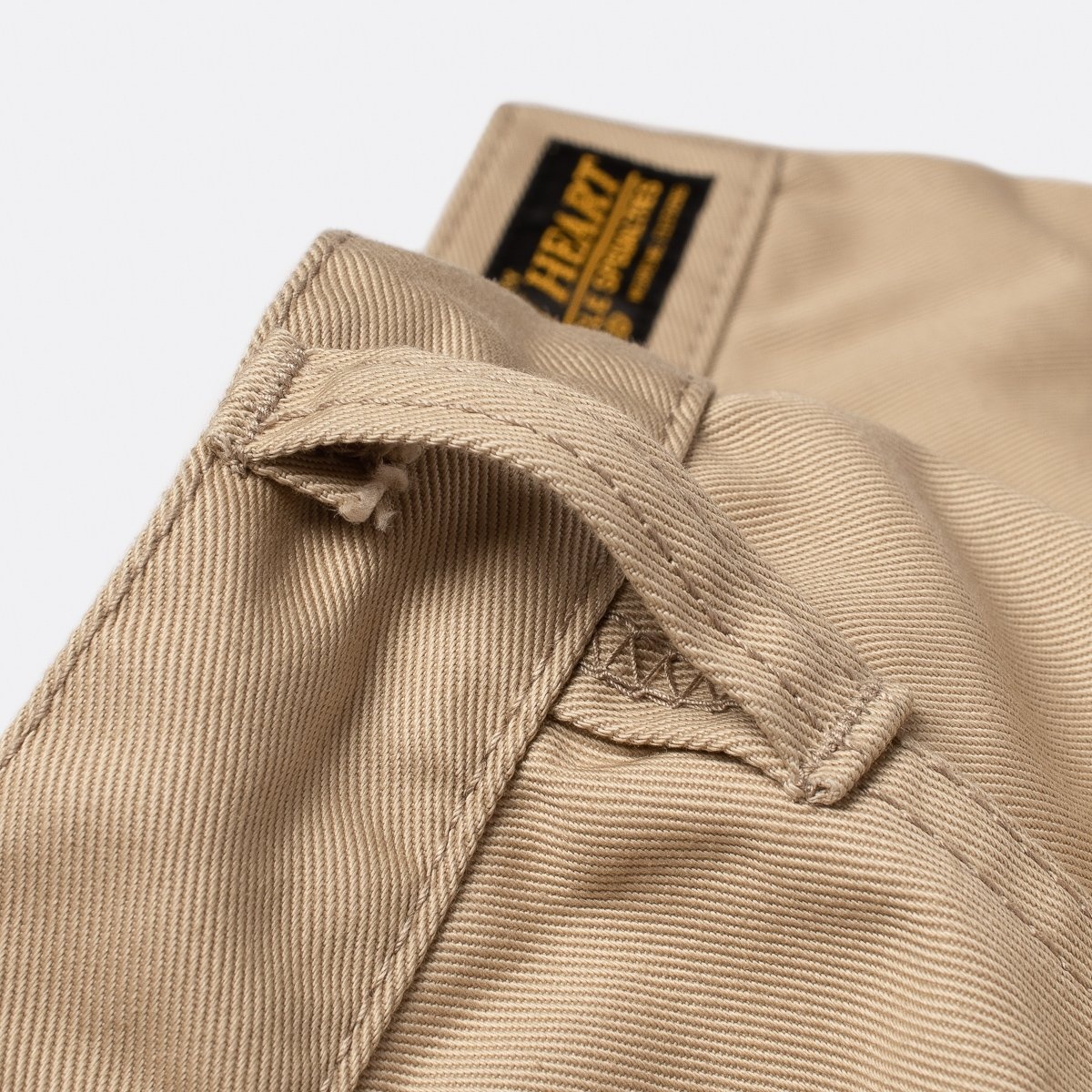 IH-727-KHA 9oz Mercerised Selvedge Cotton Medium/High Rise Tapered Chinos - Khaki - 11
