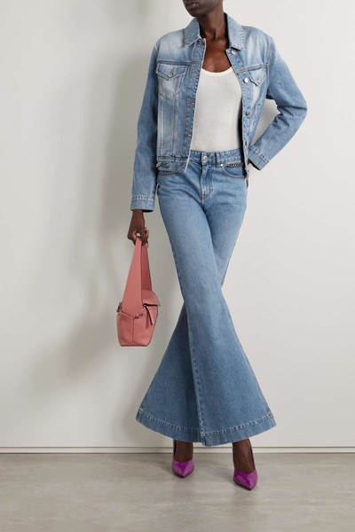 Stella McCartney + NET SUSTAIN Iconic chain-embellished high-rise flared jeans outlook