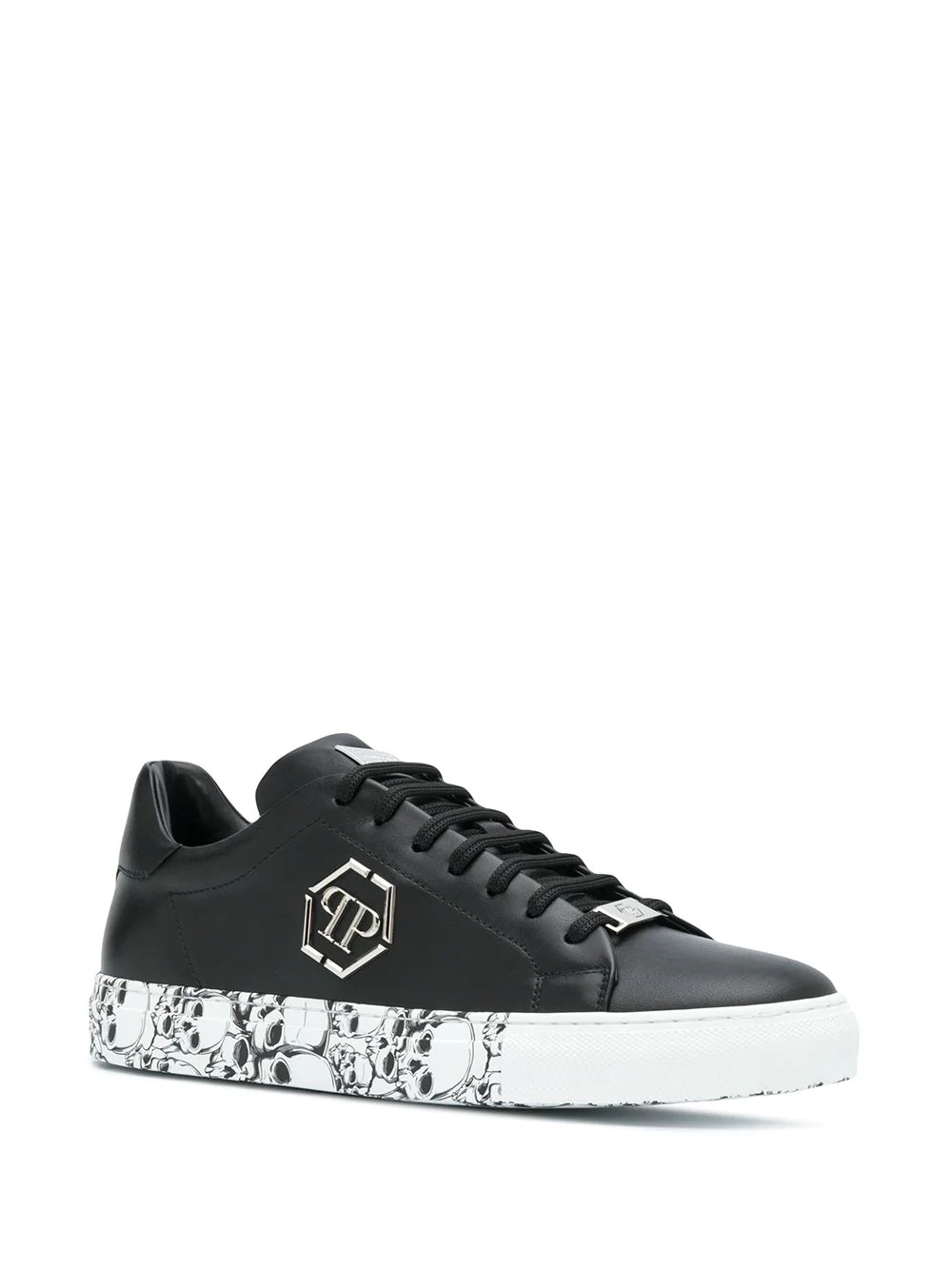 skull-print low-top sneakers - 2