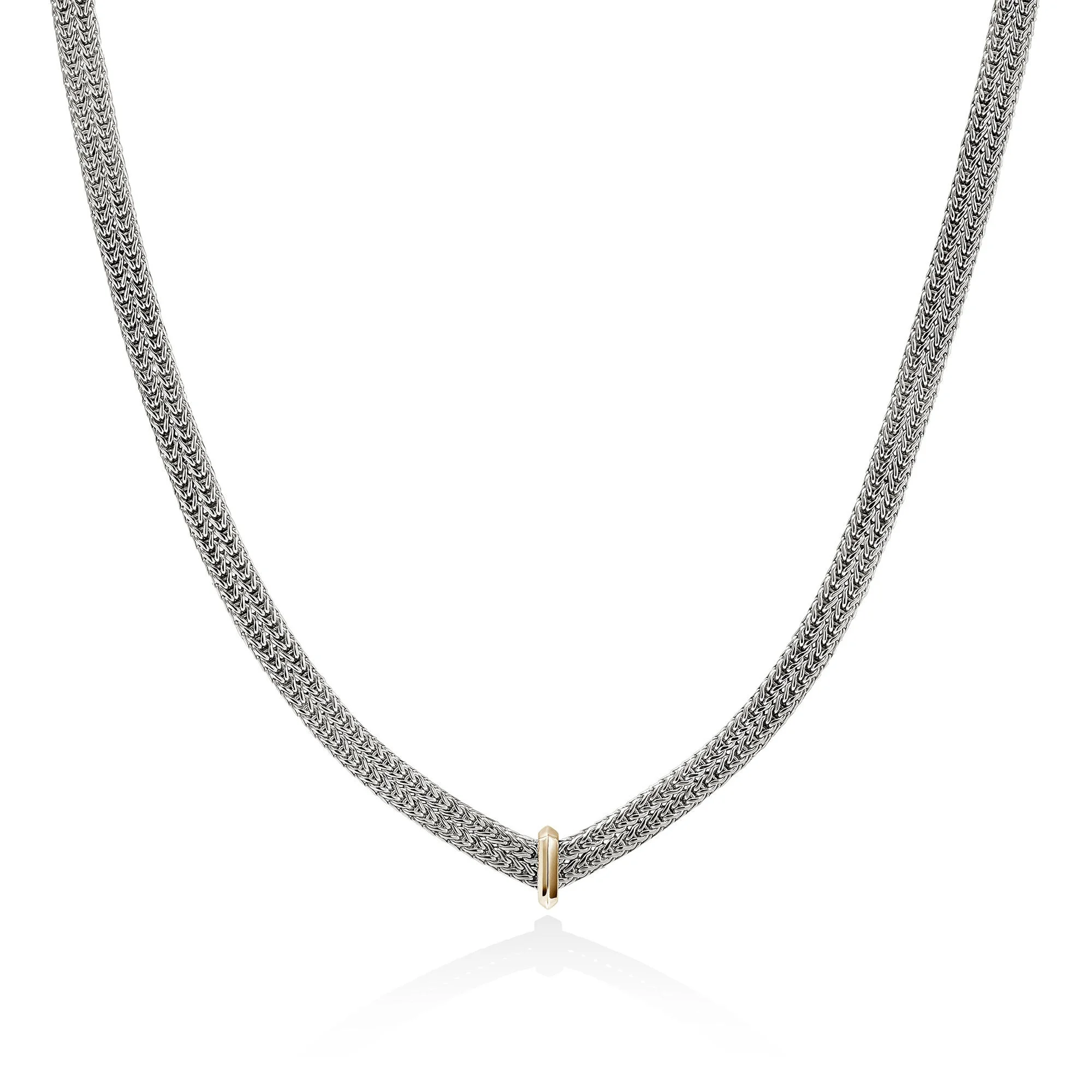Icon Link Necklace, Sterling Silver, Gold, 6MM - 1