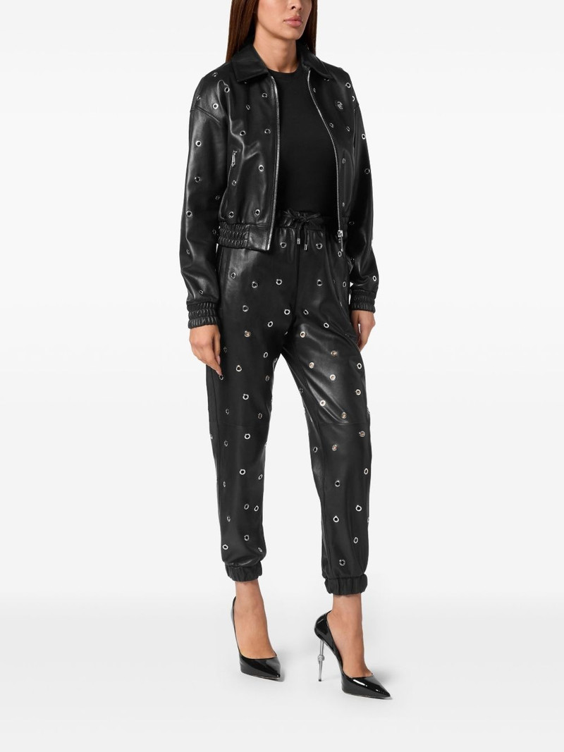 PHILIPP PLEIN eyelet-detailing bomber jacket outlook