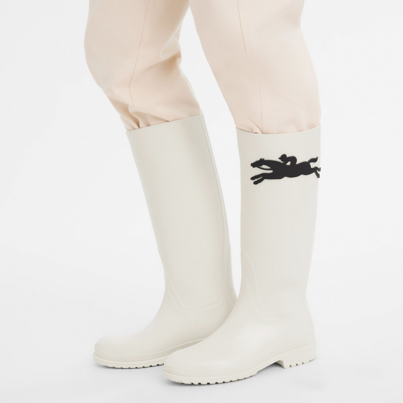 Longchamp Cheval Longchamp Flat boots Ivory - OTHER outlook