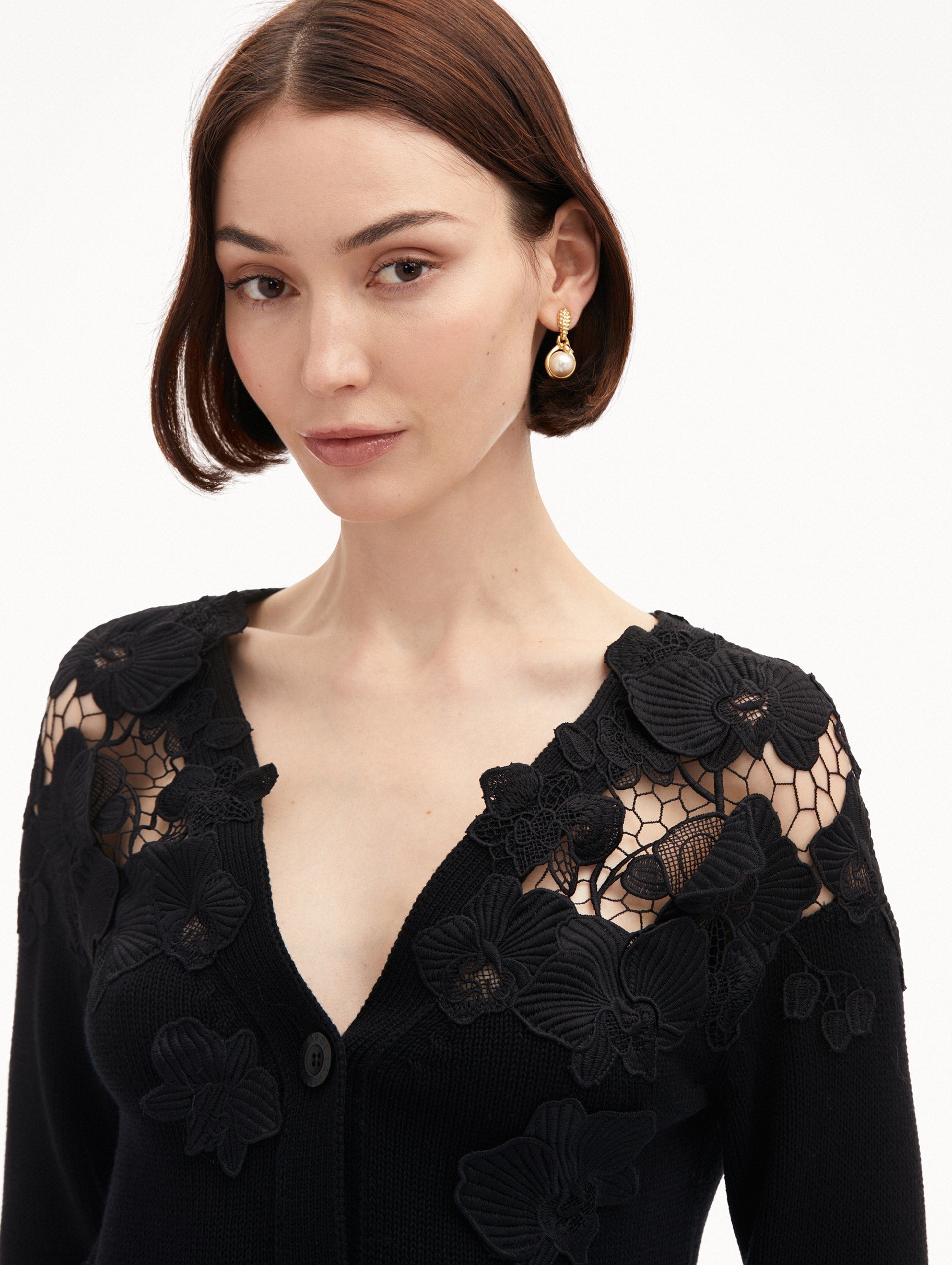 FLORAL GUIPURE LACE CARDIGAN - 6