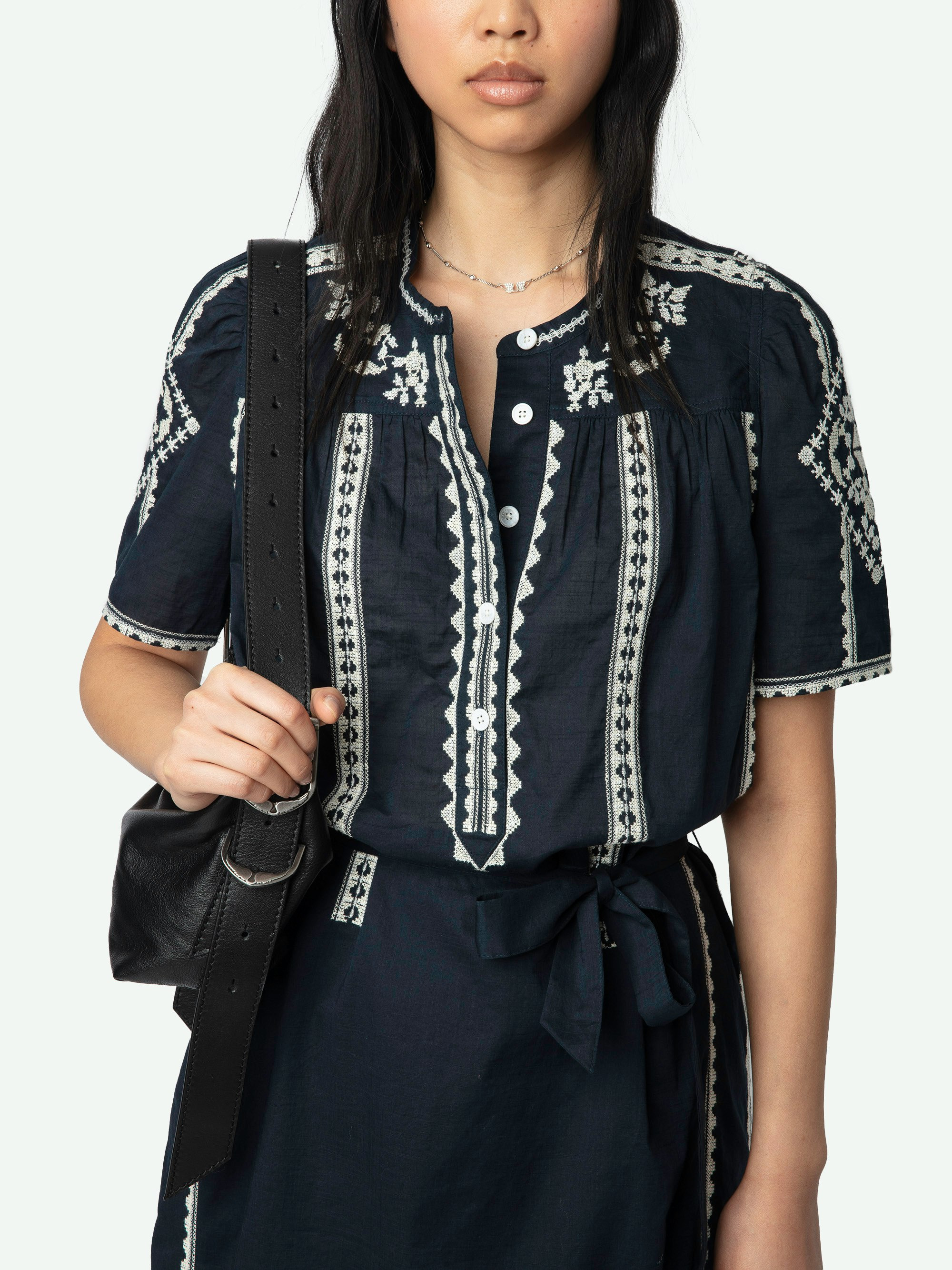 Rigy Navy Belted Dress - 6