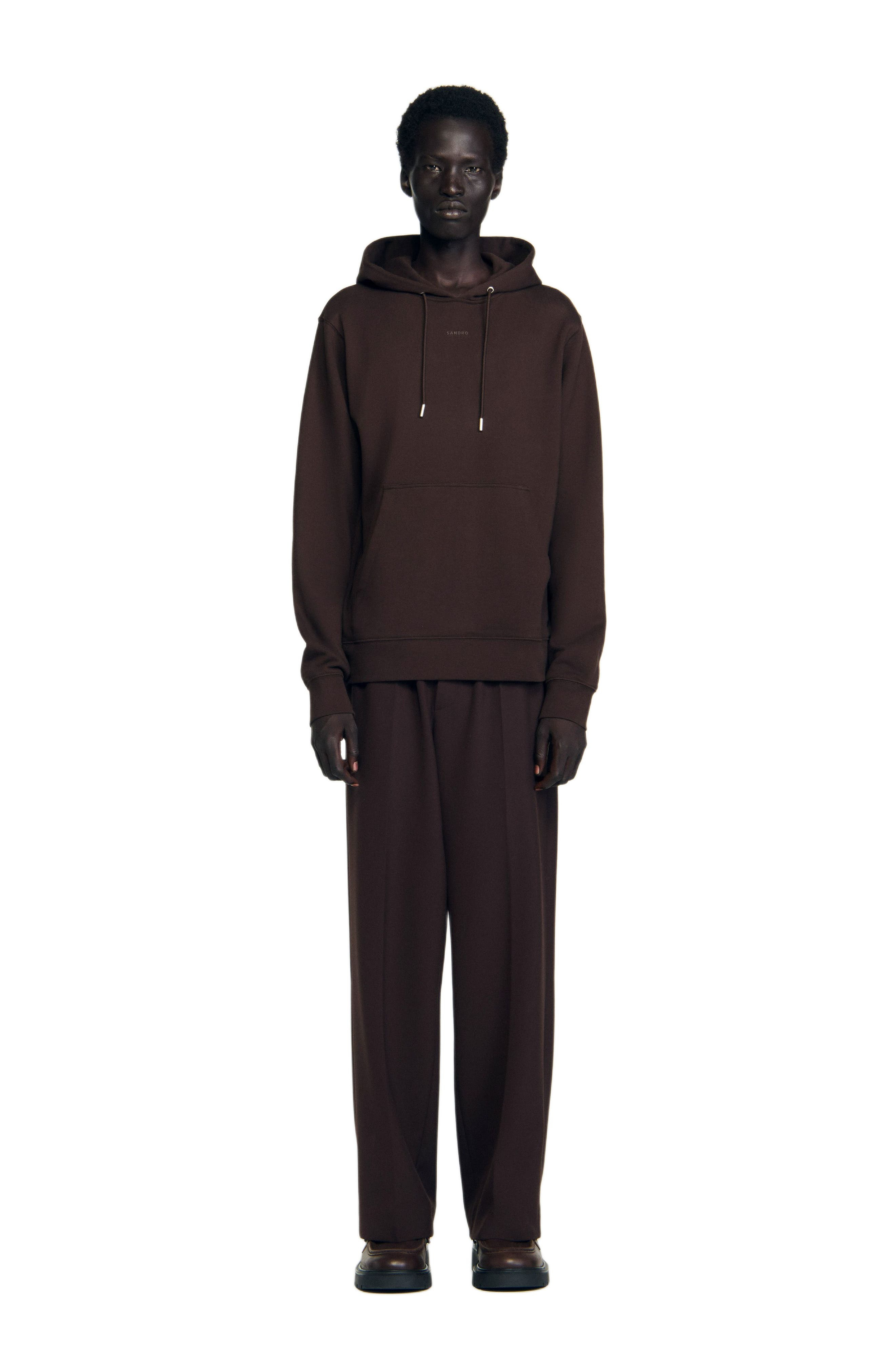 SANDRO Logo hoodie in Chocolate at Nordstrom - 3