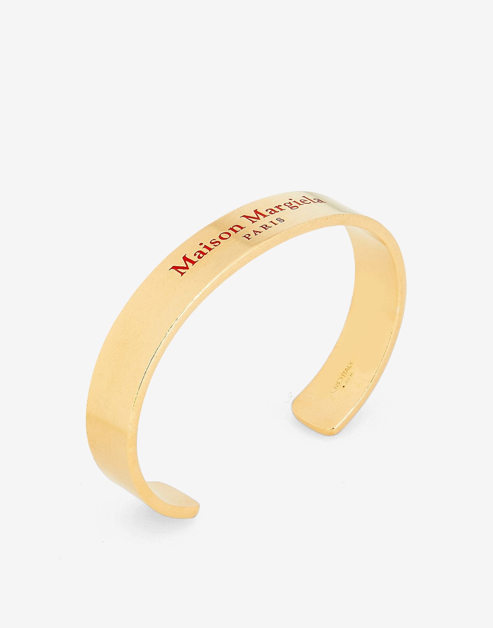Logo engraved wide gold-plated cuff - 3