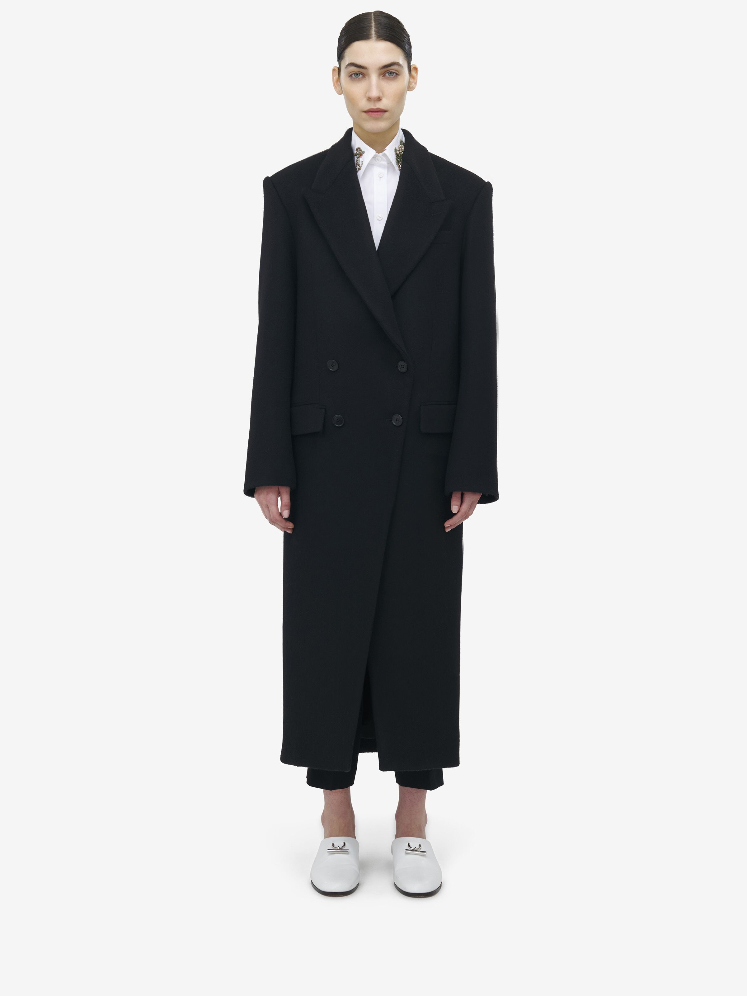 Double-breasted Wool Felt Coat - 2