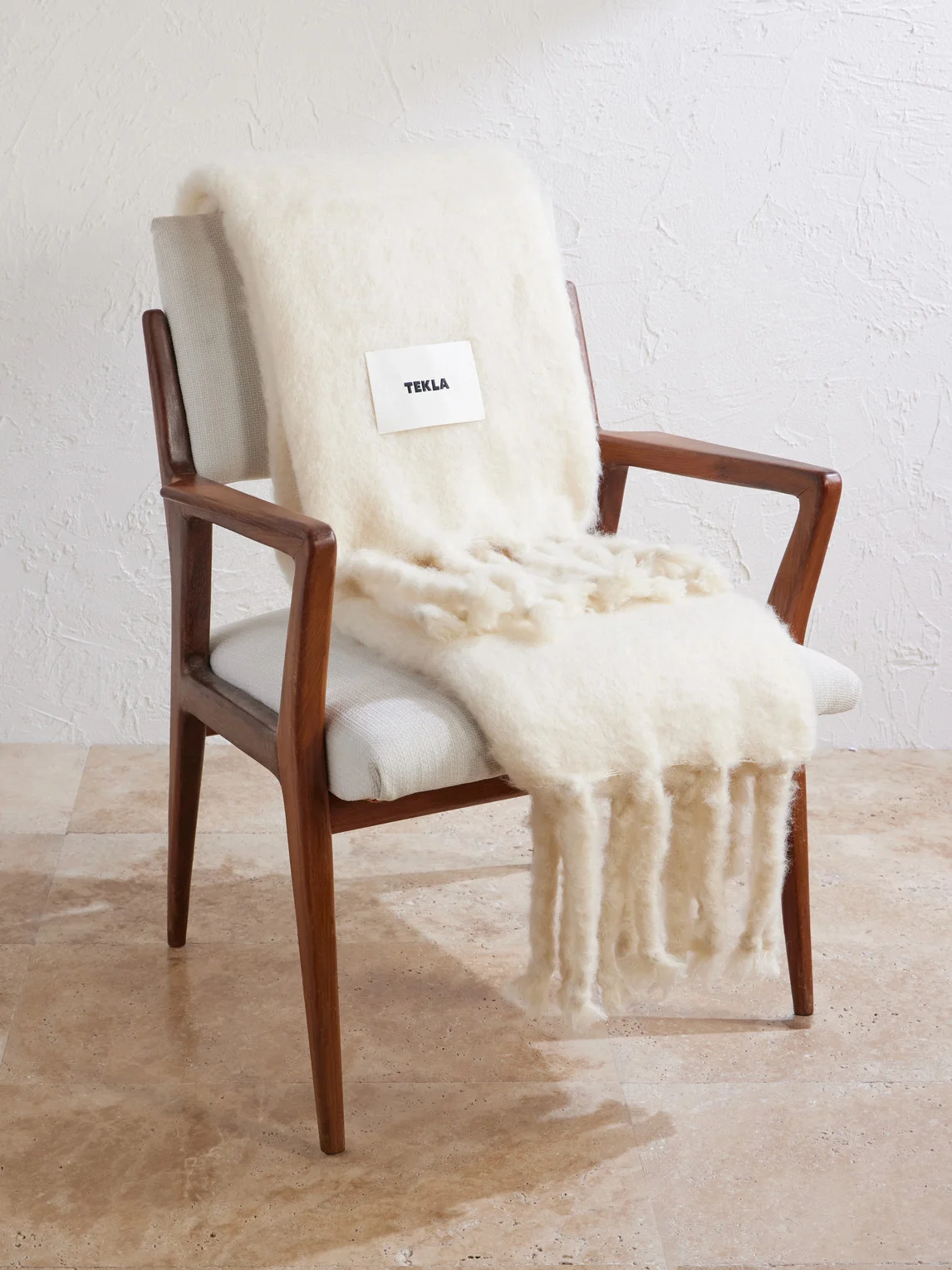 Fringed Mohair Blanket - 1