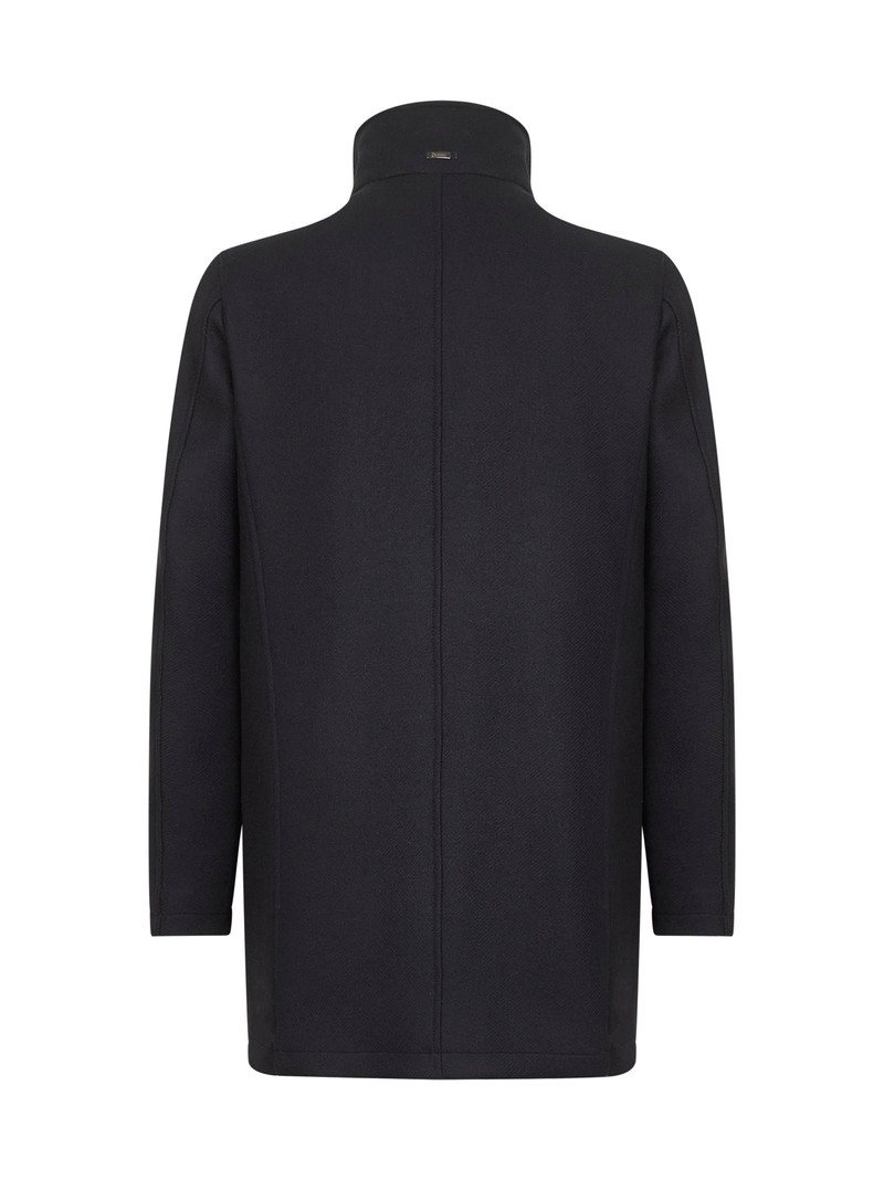 Herno Blue easy wool and light faux fur carcoat outlook