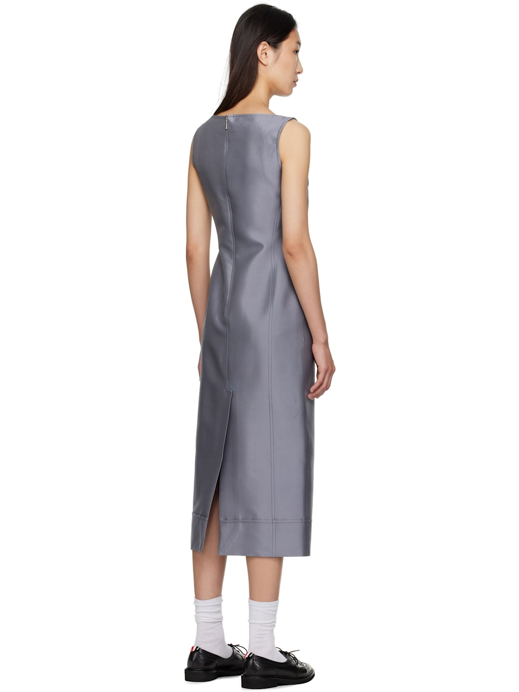 Gray Column Maxi Dress - 3