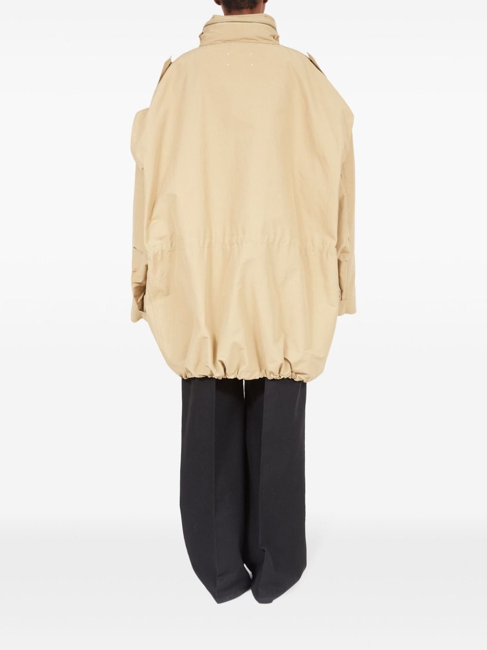 zip-fastening oversized coat - 5
