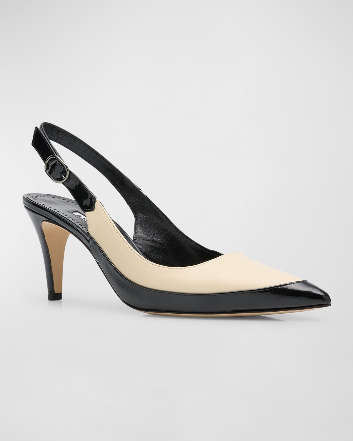 Bicolor Leather Slingback Pumps - 3