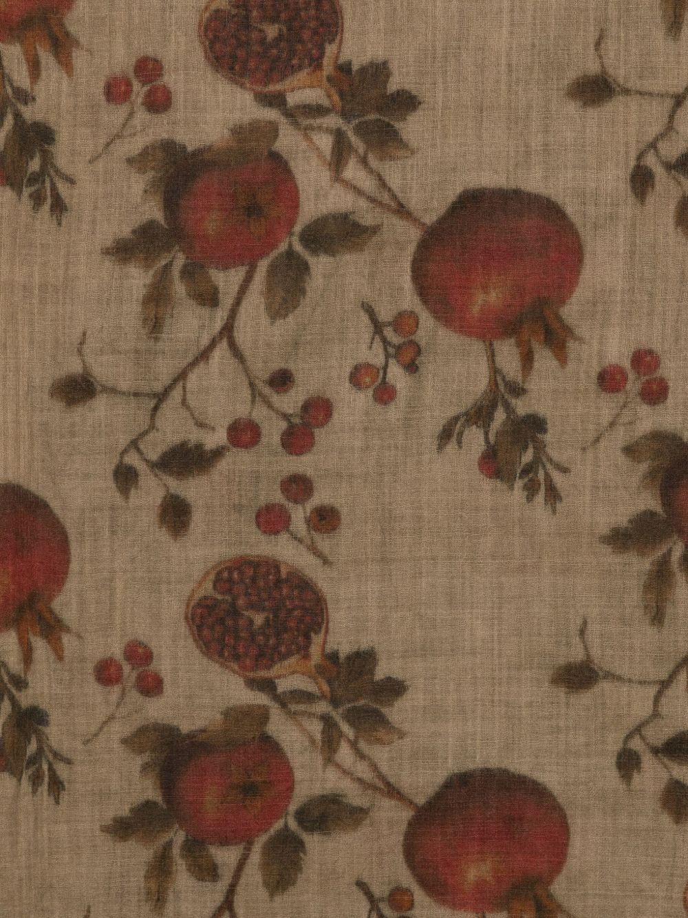 pomegranate-print wool scarf - 2