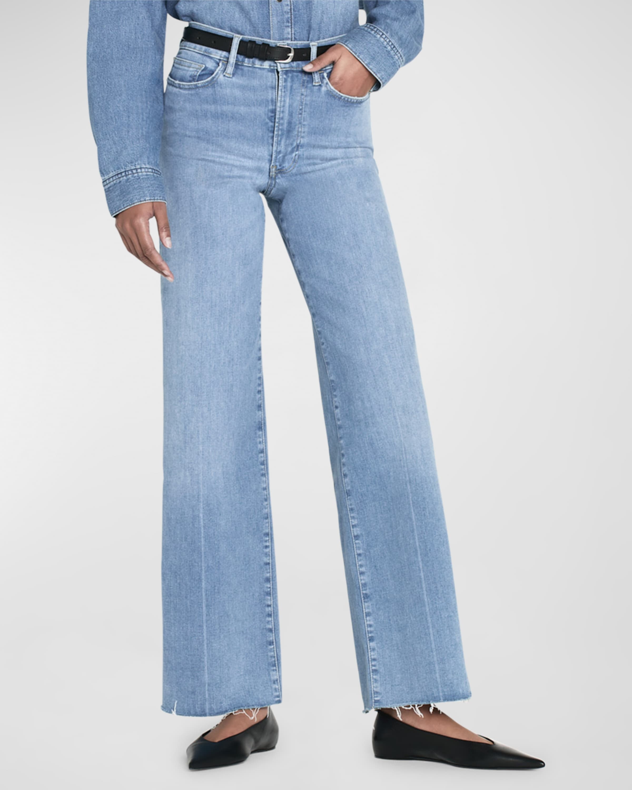 Le Slim Palazzo Raw Fray Jeans - 2