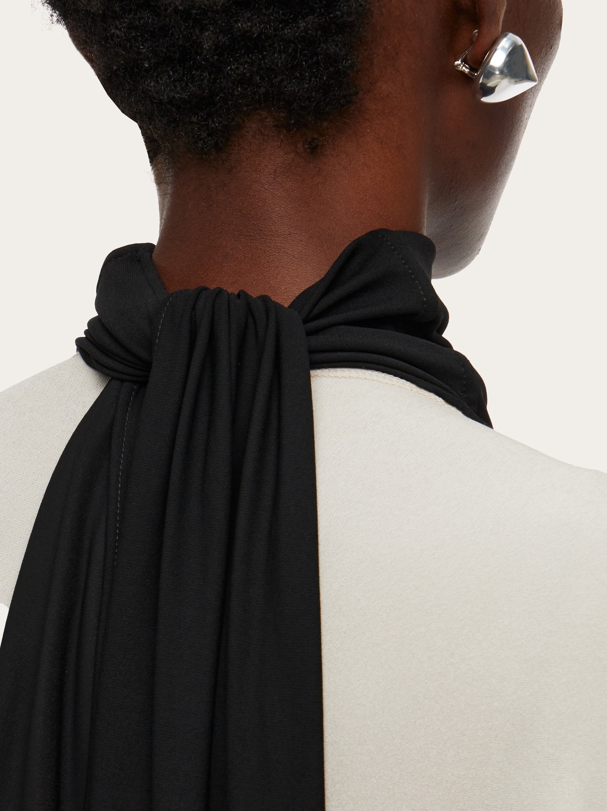 High neck kaftan with sash inlay - 5