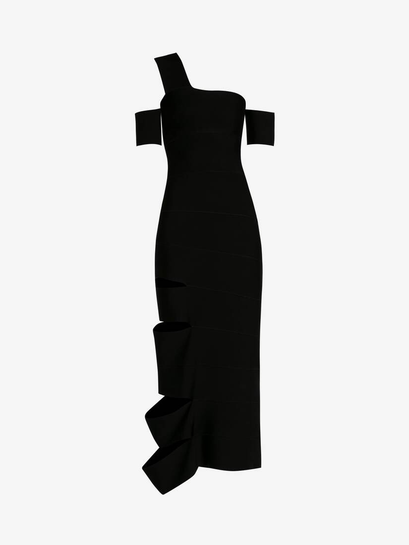 Women's Bandage Midi Dress in Black - 1