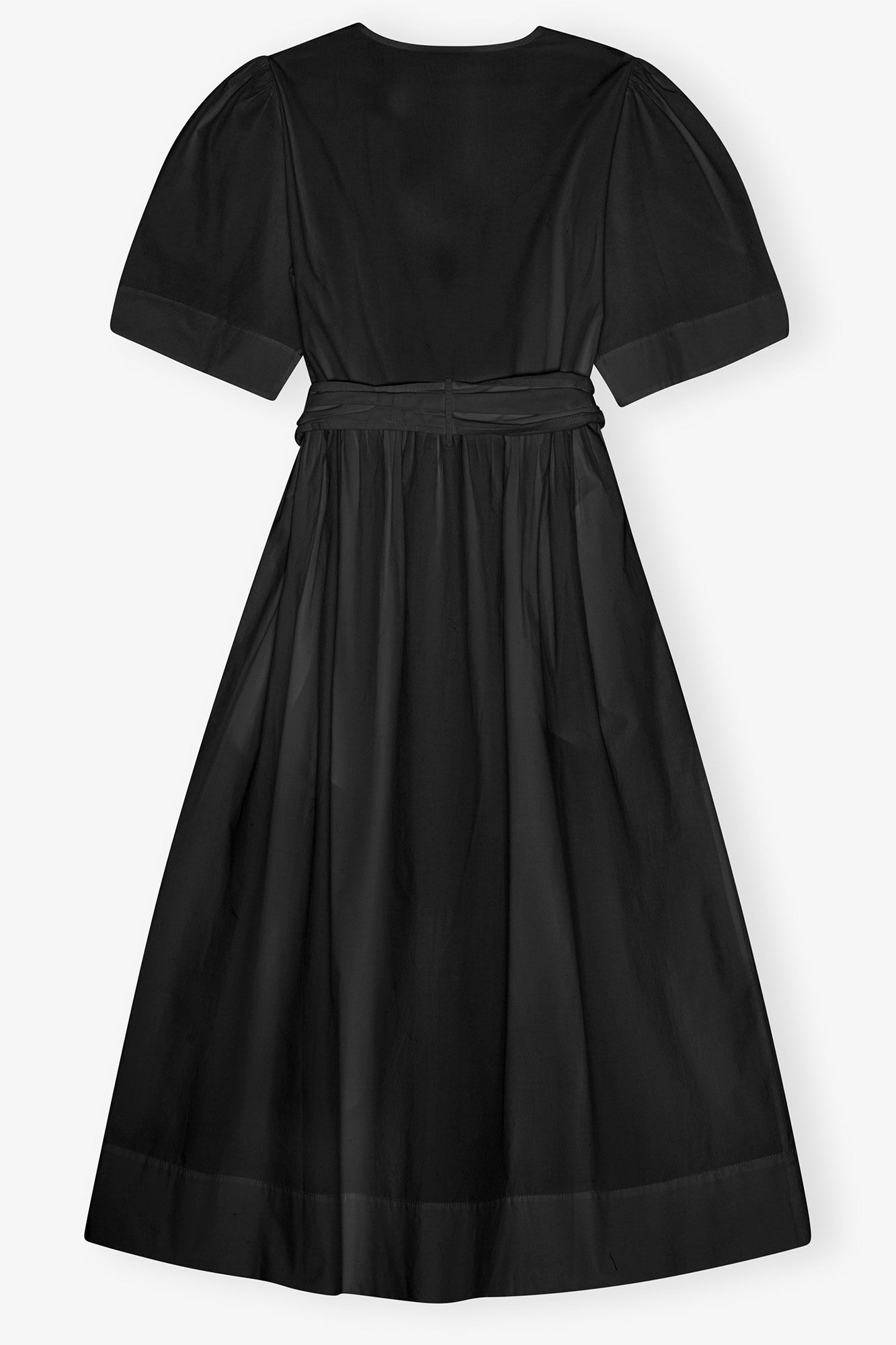 BLACK STRETCH COTTON DRESS - 2