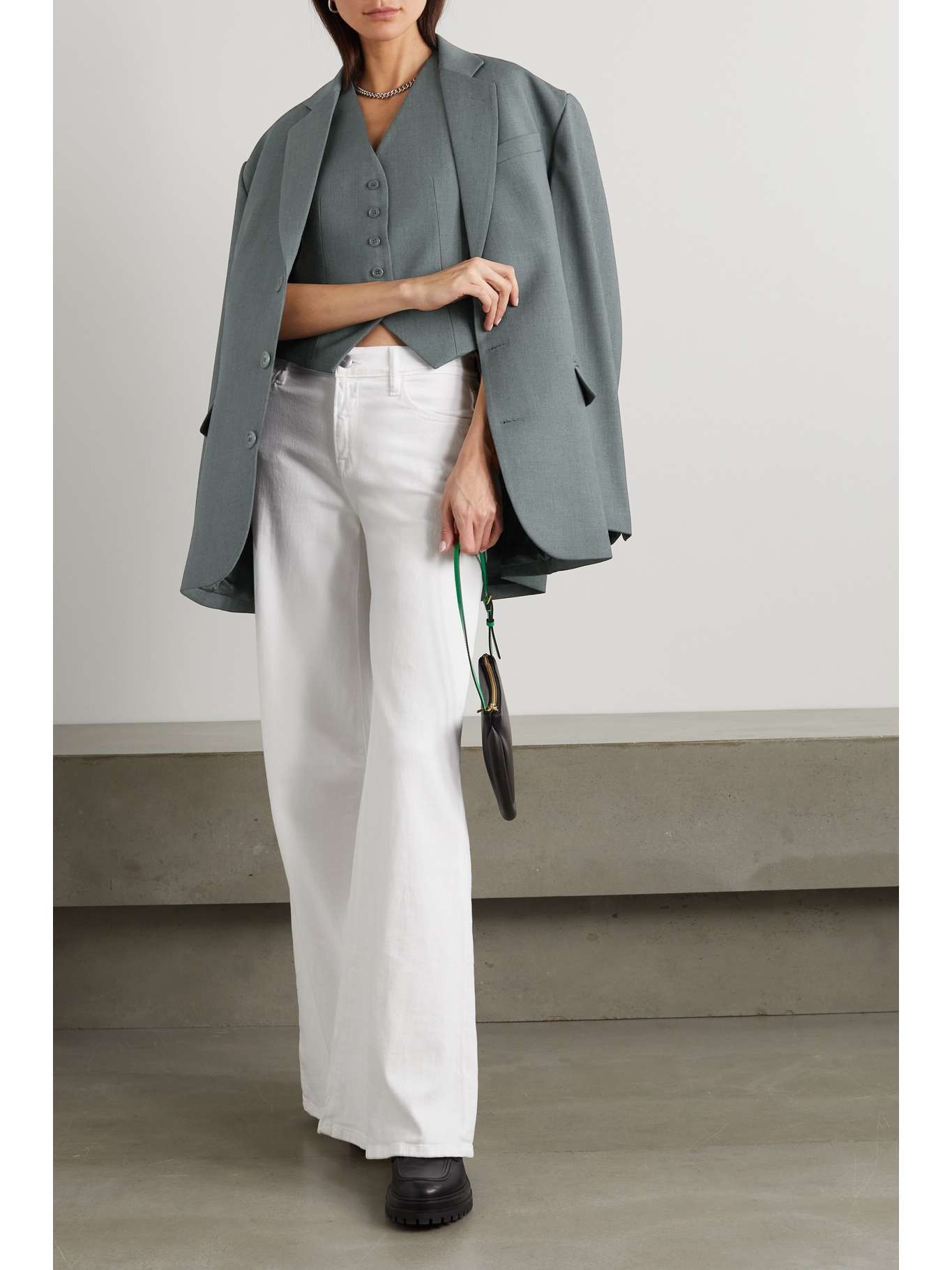 Gelso grain de poudre and satin vest - 2