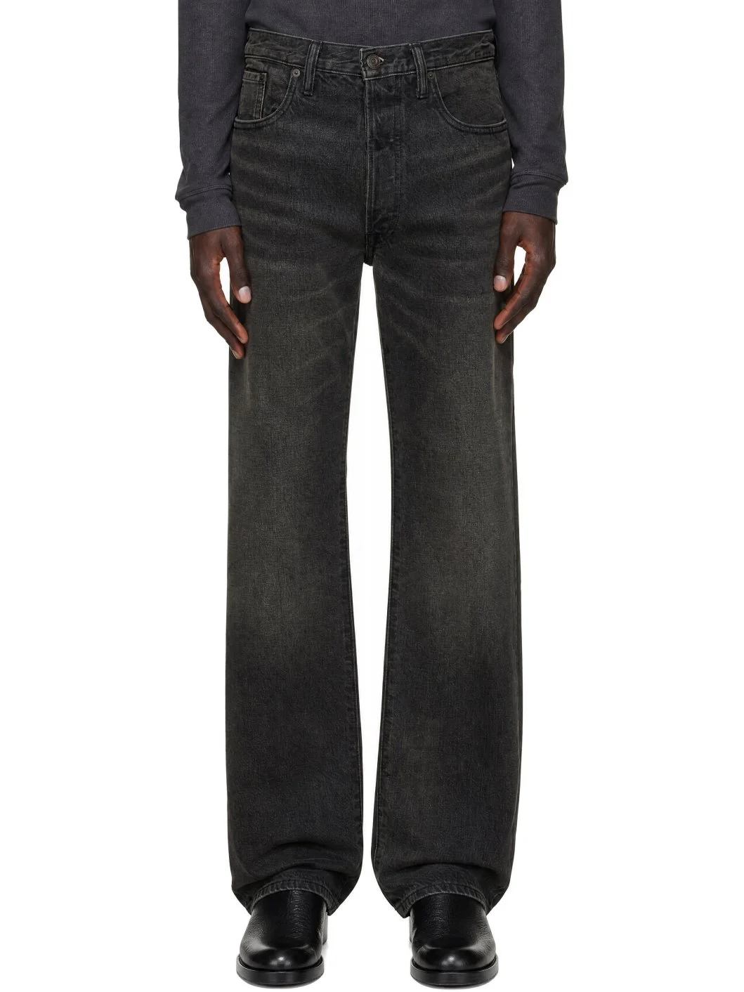 Black Straight Fit Jeans - 1