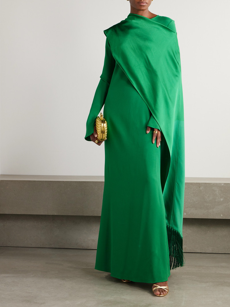 Taller Marmo Mounia Wrap-effect Fringed Crepe Gown outlook