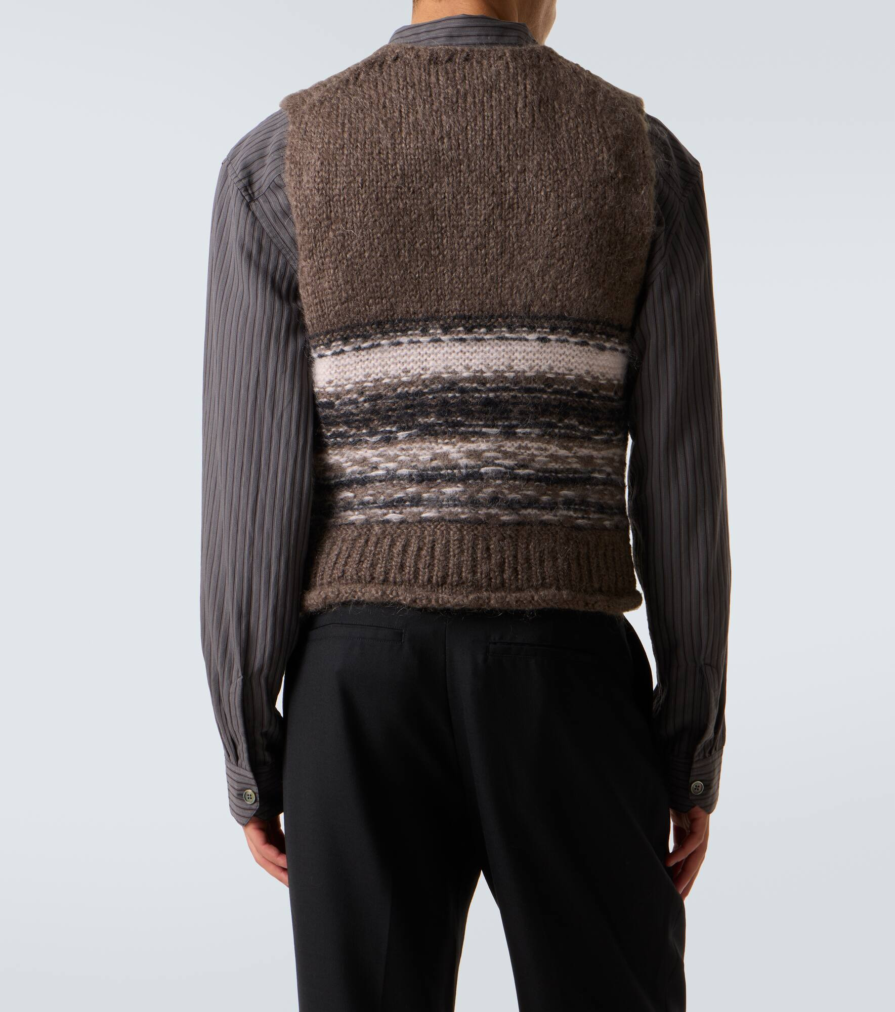 Pleaser striped wool-blend sweater vest - 4