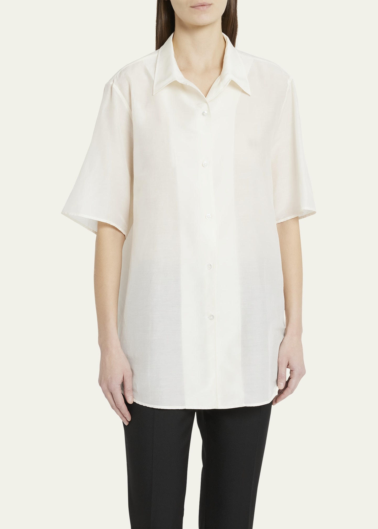 Vale Short-Sleeve Cotton Button-Down Shirt - 4