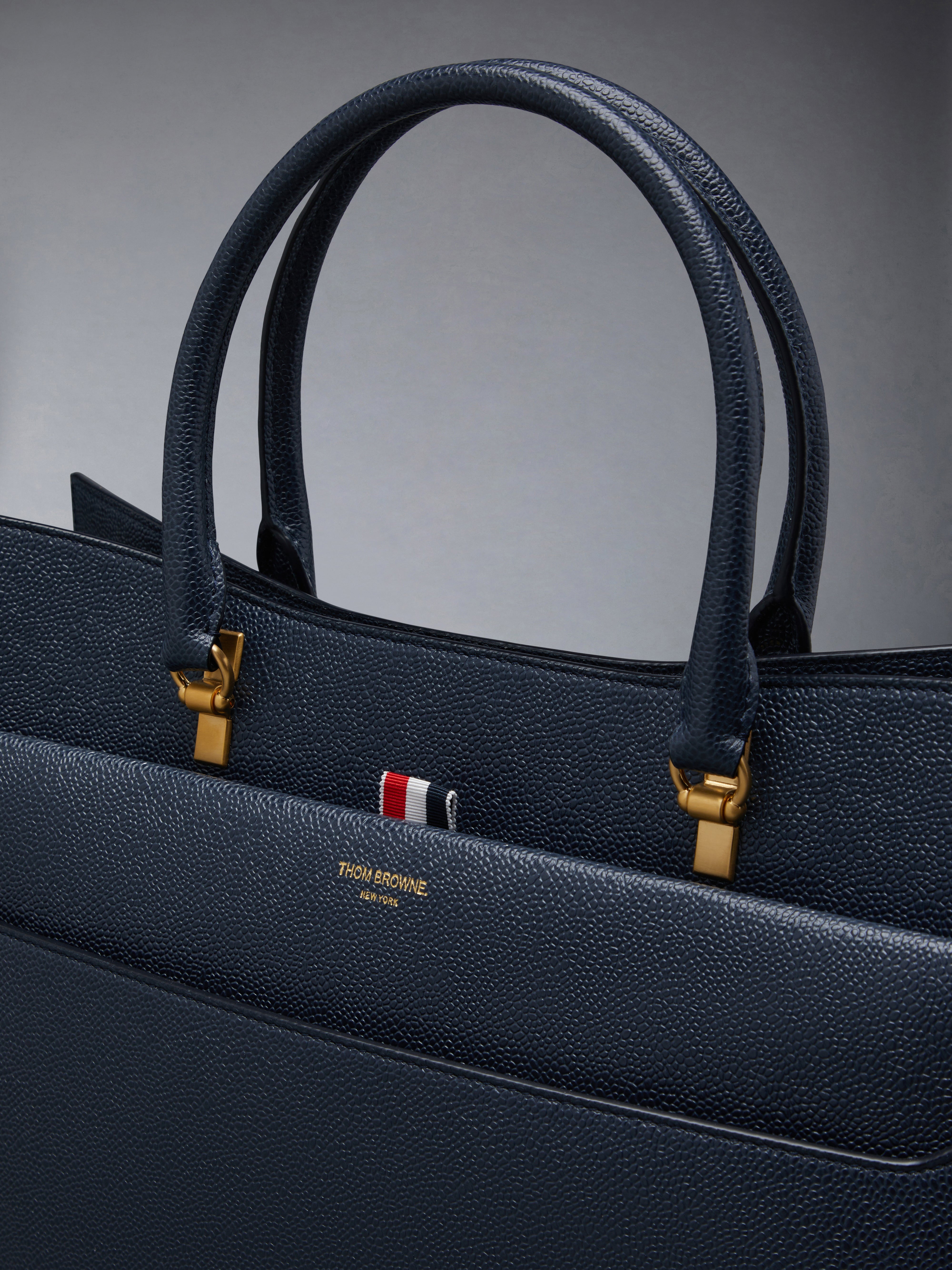Pebble Grain Leather Large Duet Tote - 6