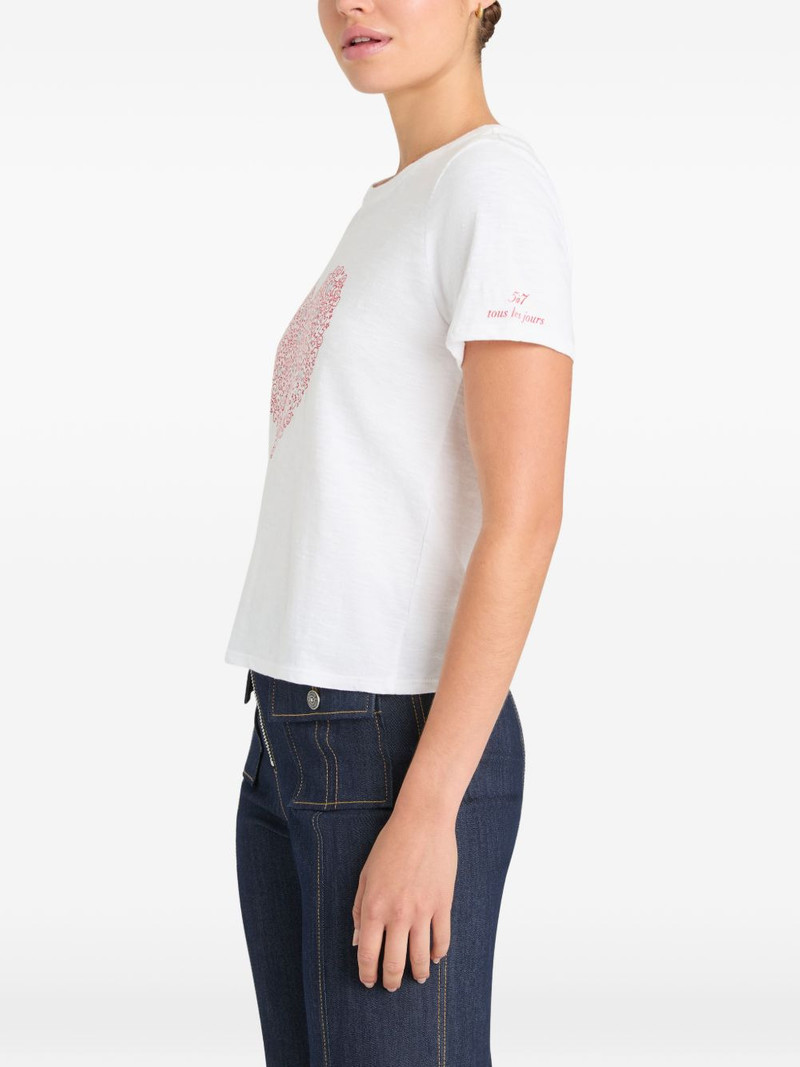 rhinestone-embellished heart-print T-shirt 3