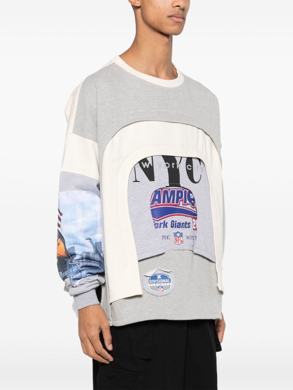 graphic-print layered sweatshirt - 3