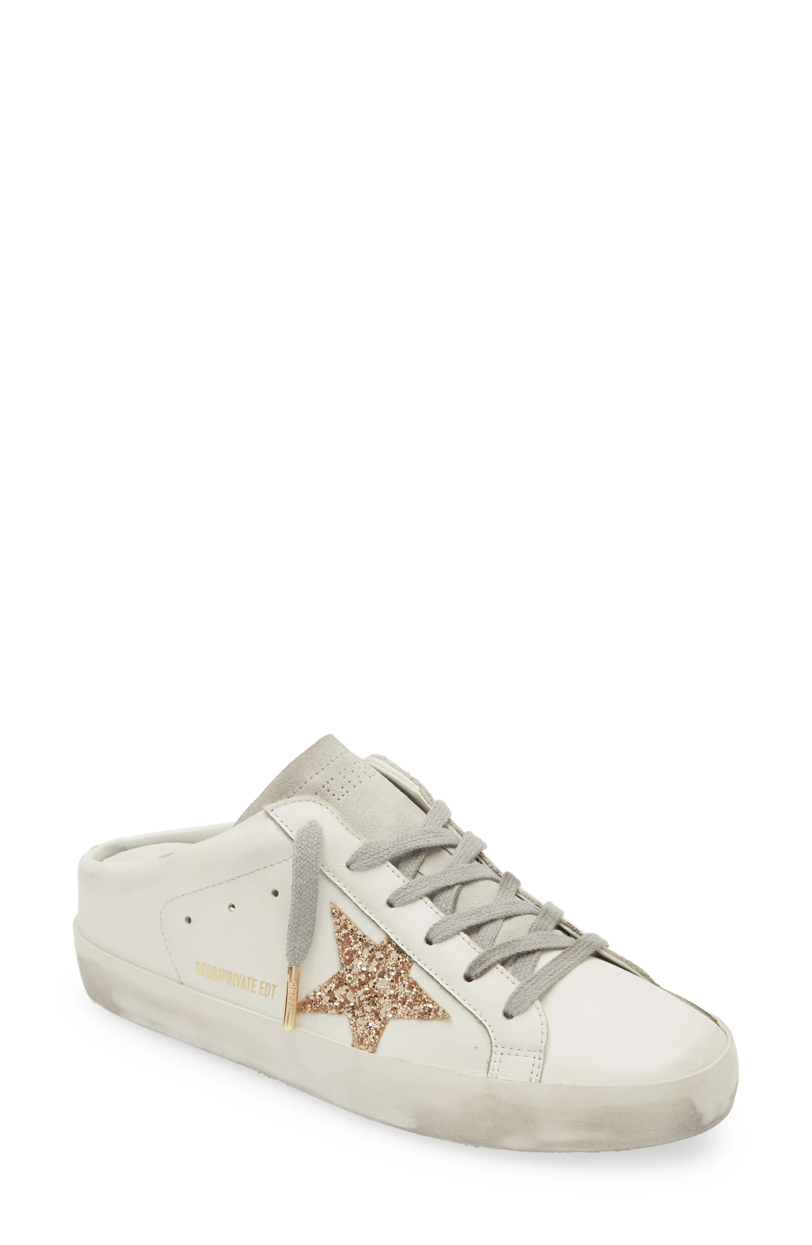 Super-Star Sabot Mule Sneaker in White/Gold - 1