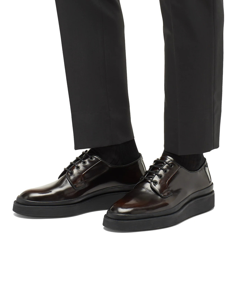 Brushed leather derby shoes 5