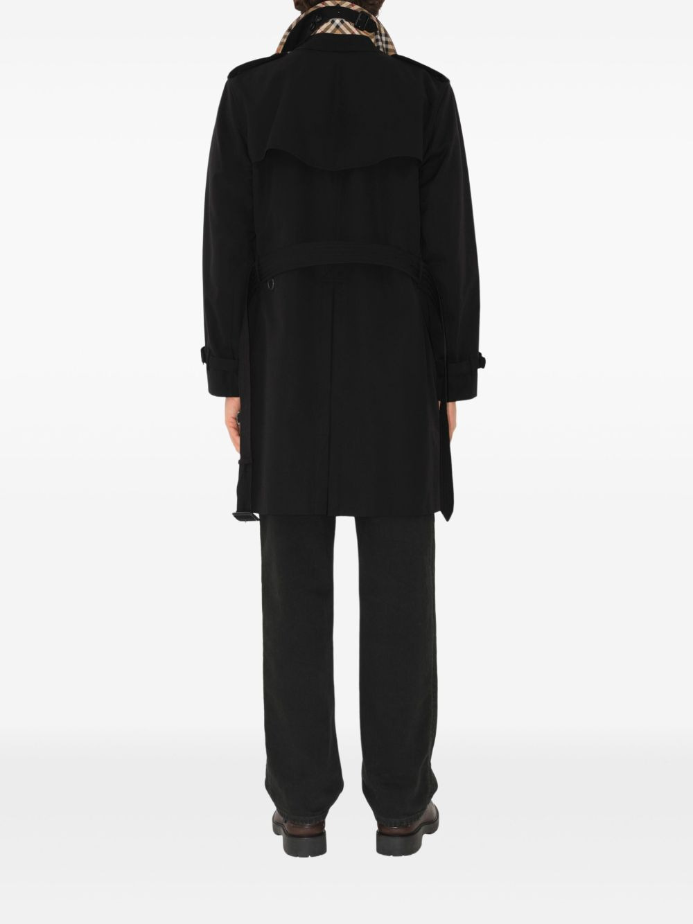double-breasted belted trench coat - 4