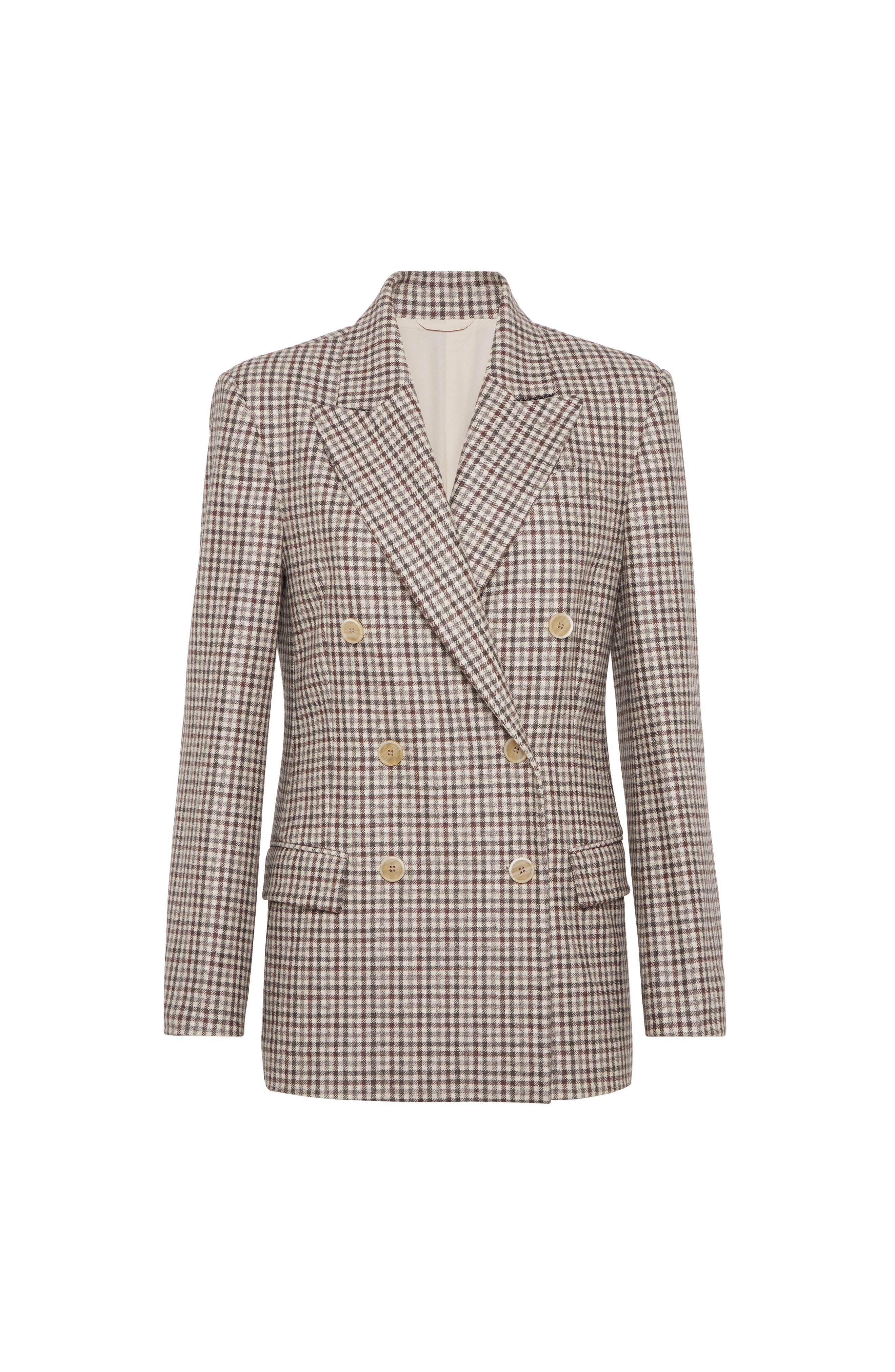 Brunello Cucinelli Flannel blazer with monili in Beige at Nordstrom - 1