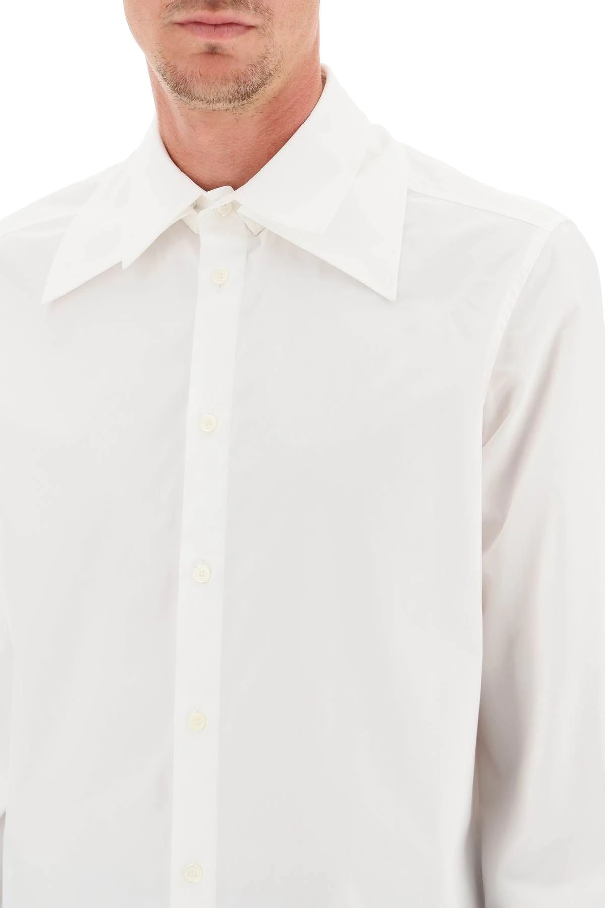 POPLIN SHIRT WITH REMOVABLE WIDE COLLAR - 5