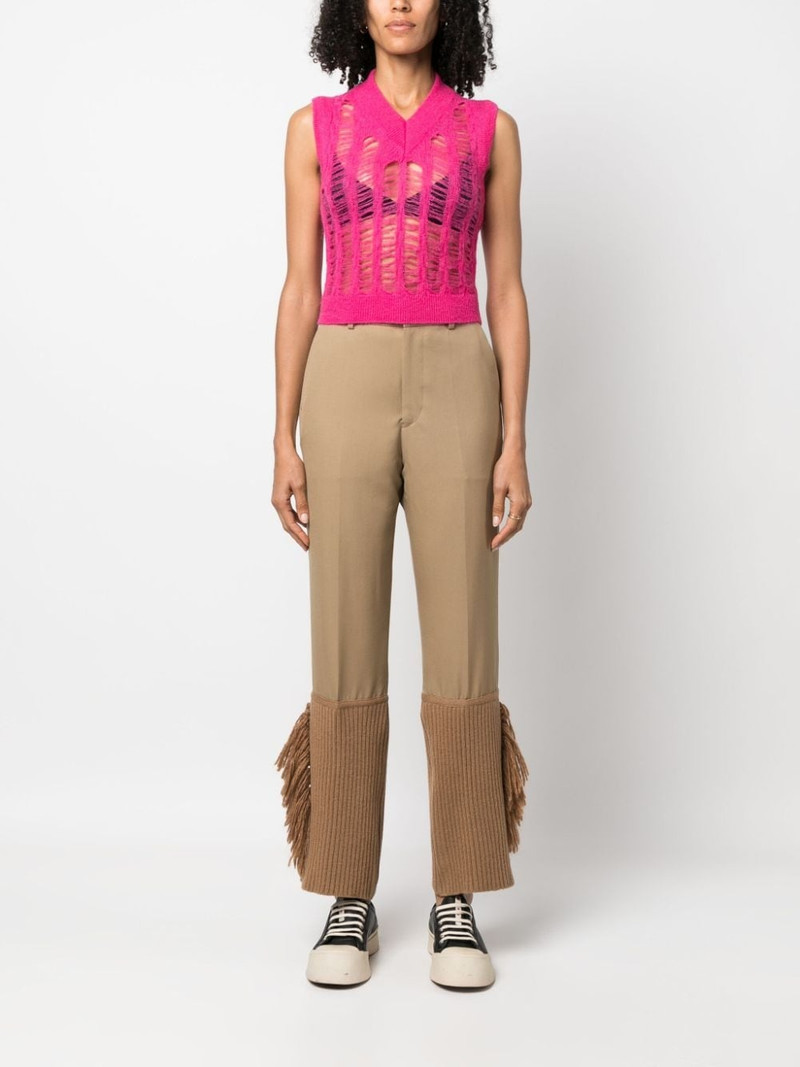 UNDERCOVER frayed-trim cropped trousers outlook