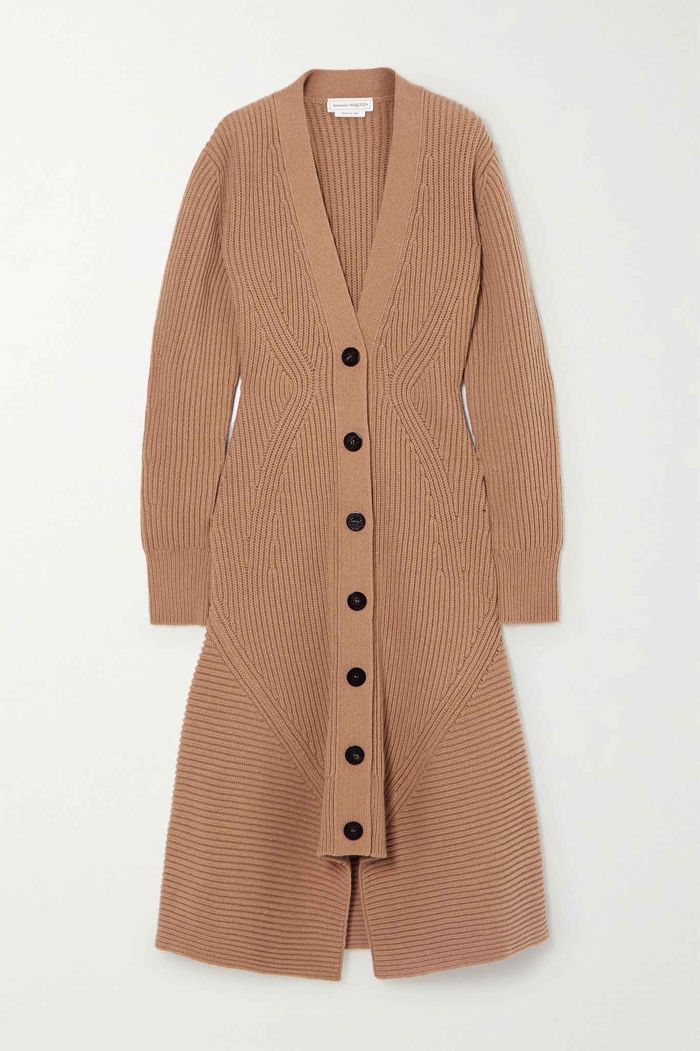 Ribbed wool and cashmere-blend coat - 1