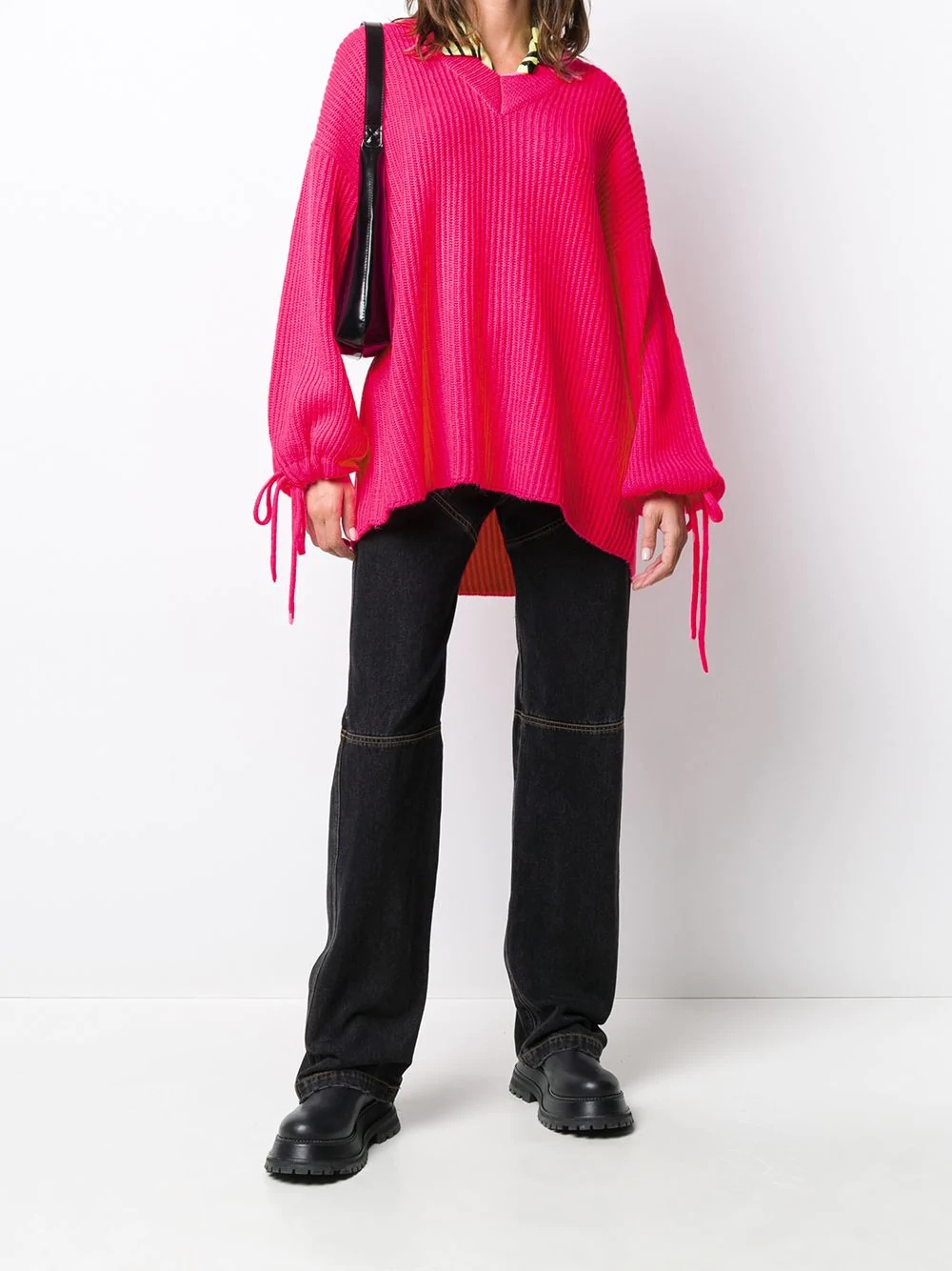 drawstring sleeves oversize jumper - 2