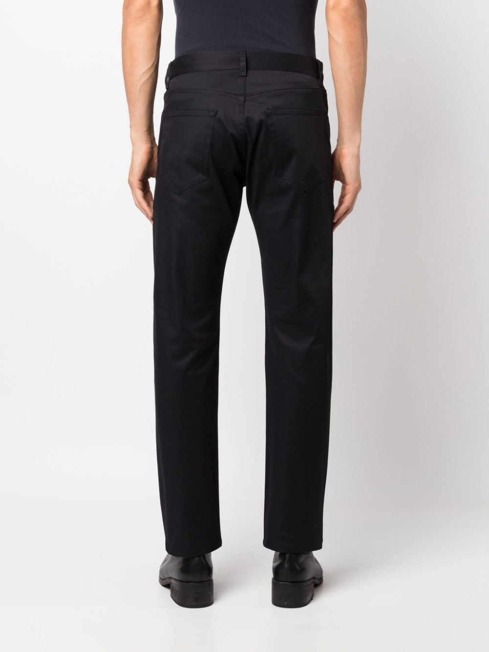 logo-patch straight-leg trousers - 4