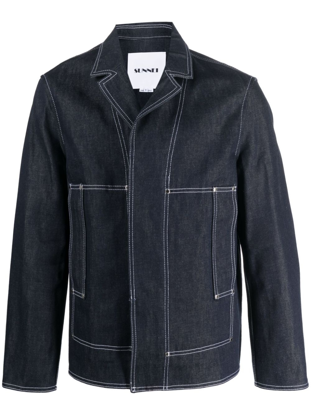concealed-fastening denim cotton jacket - 1