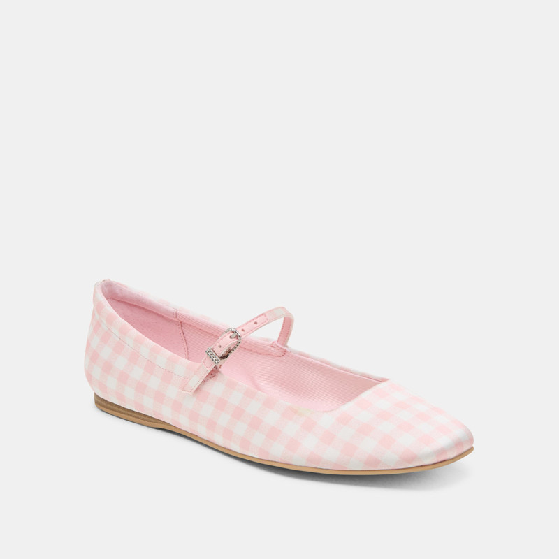 REYES X BYRDIE GOLF BALLET FLATS PINK PLAID GINGHAM 4