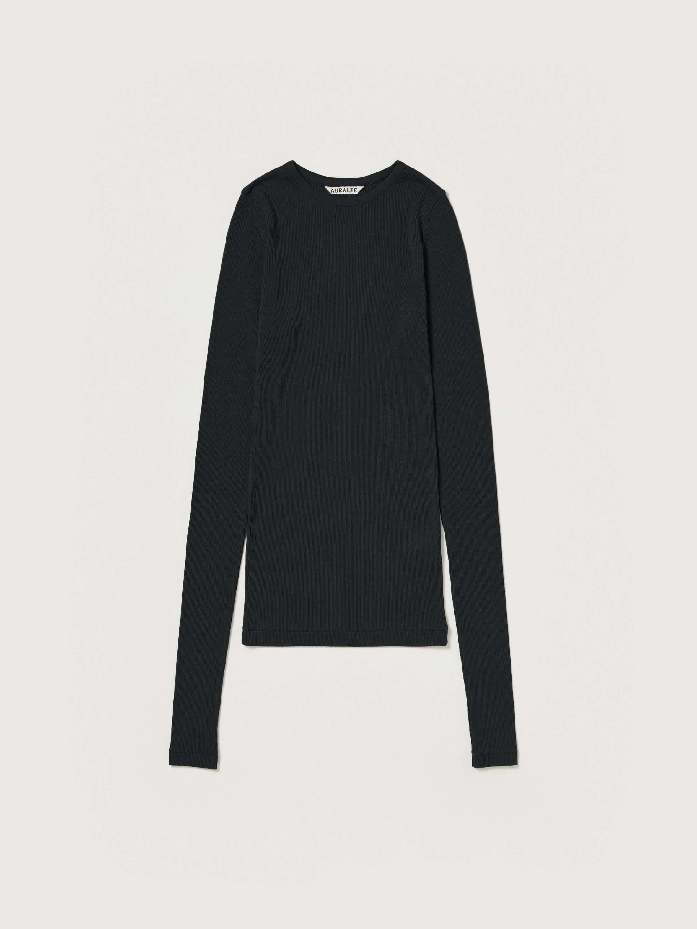 WOOL SILK SOFT RIB L/S TEE - 1