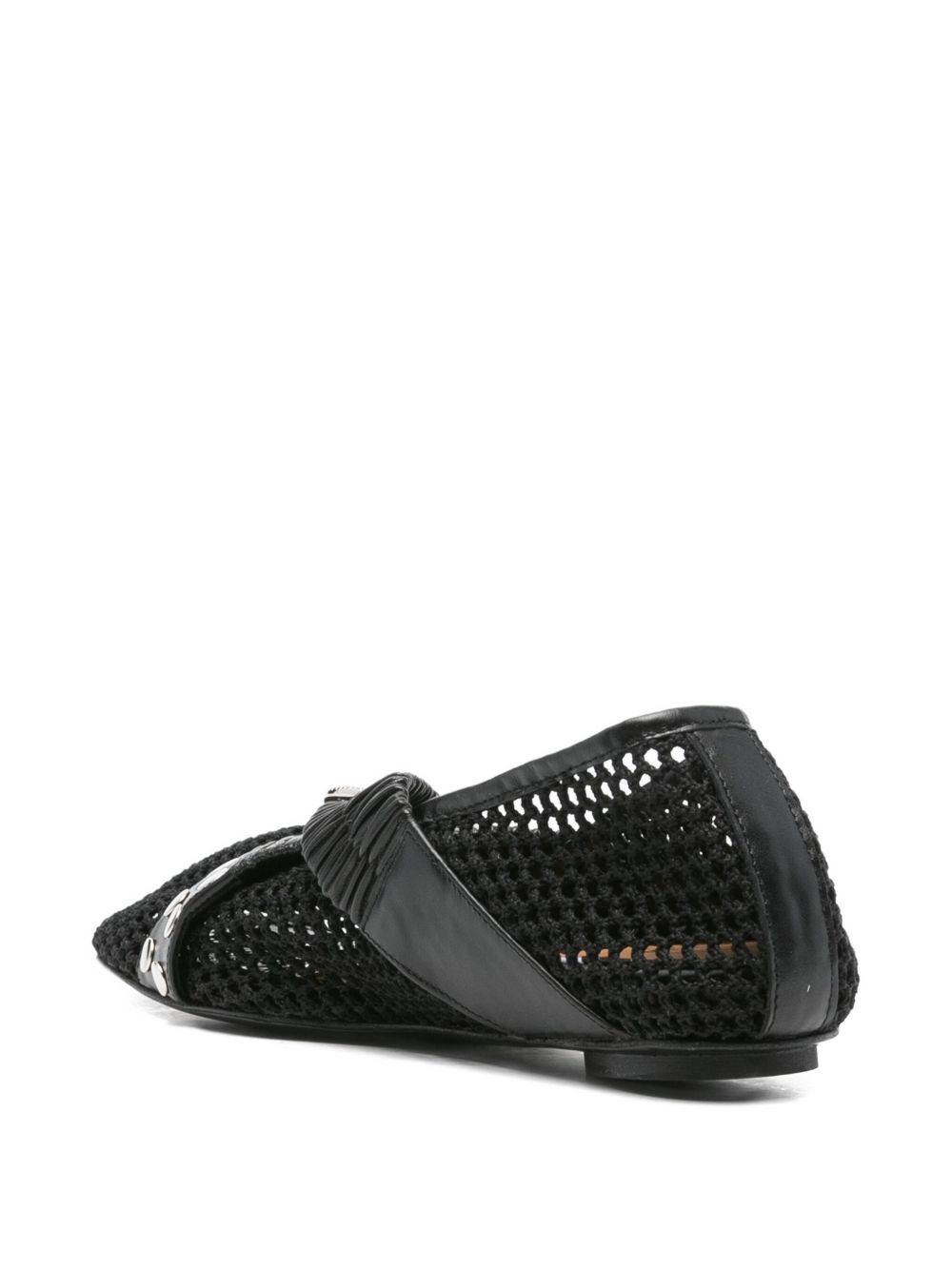 buckle-detail mesh-detail flats - 3