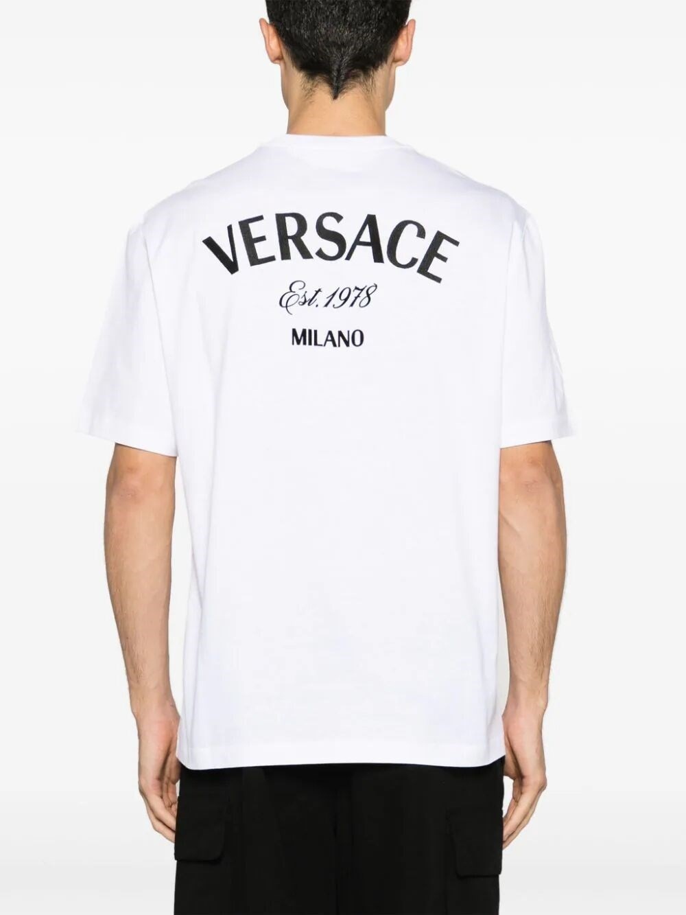 `Versace` Embroidery And `Versace Milano` Stamp Print T-Shirt - 5