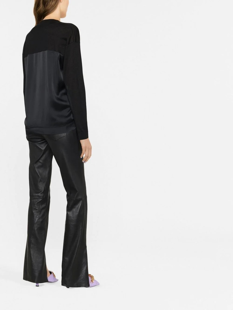 panelled V-neck knitted jumper 3