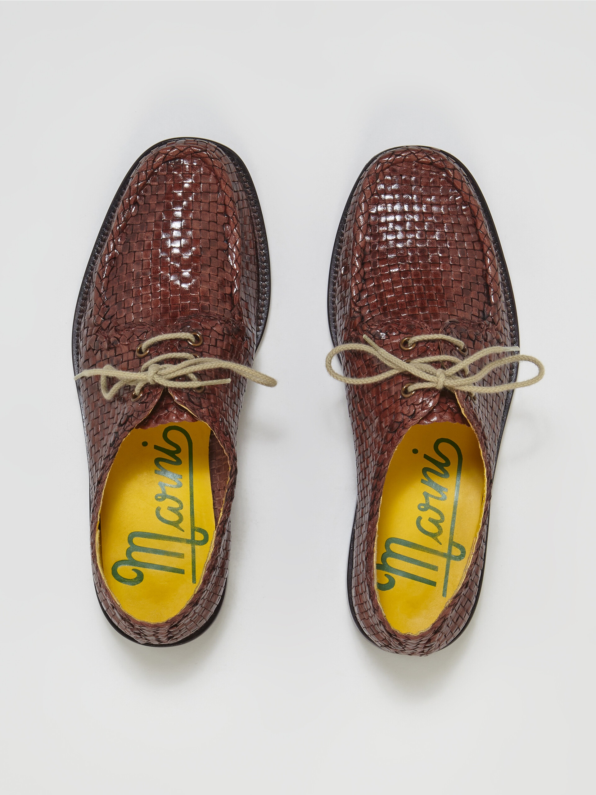 DERBY LACE-UP IN LIGHTWEIGHT WOVEN LEATHER - 4