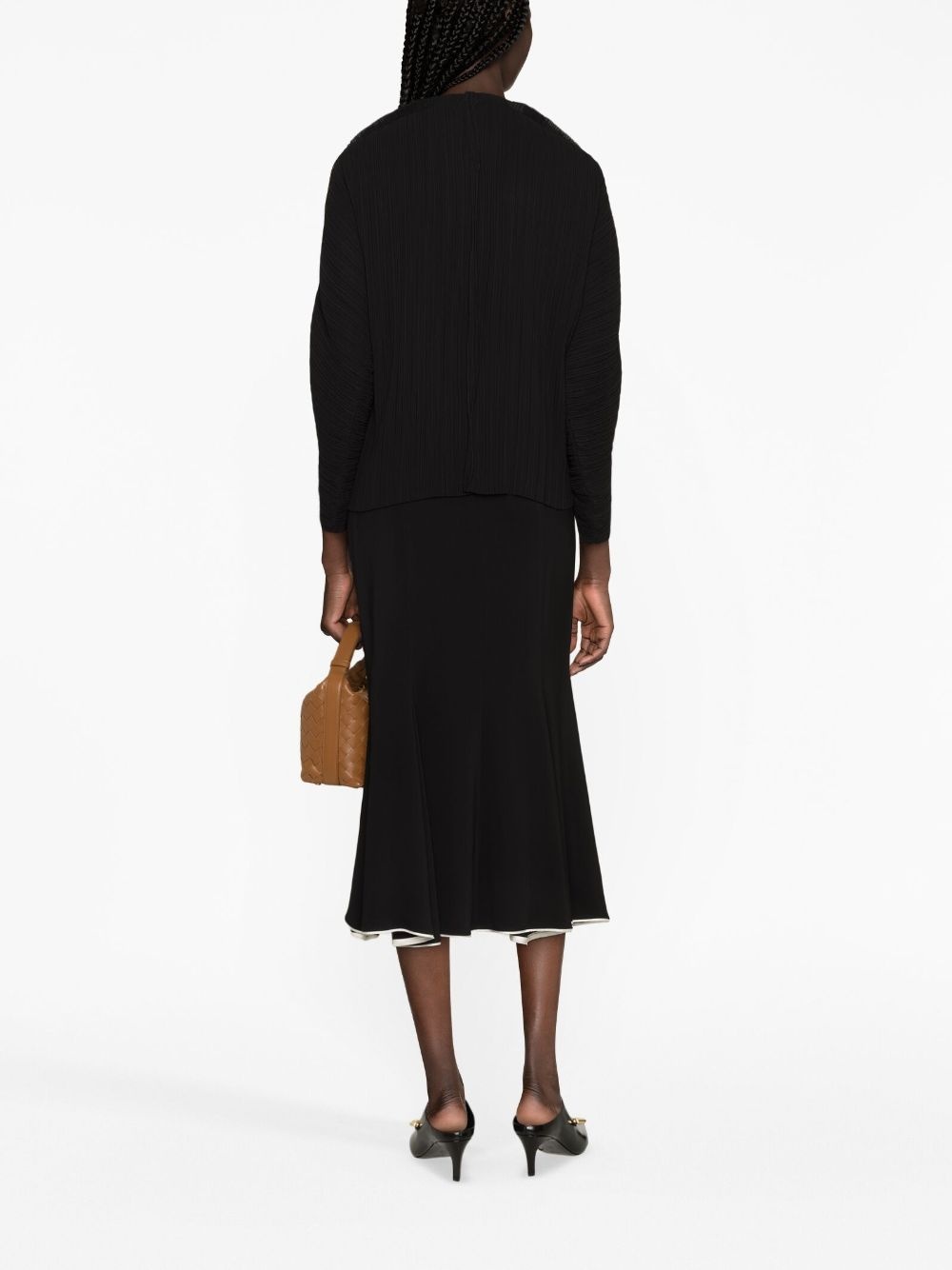 plissÃ©-effect V-neck sweatshirt - 3
